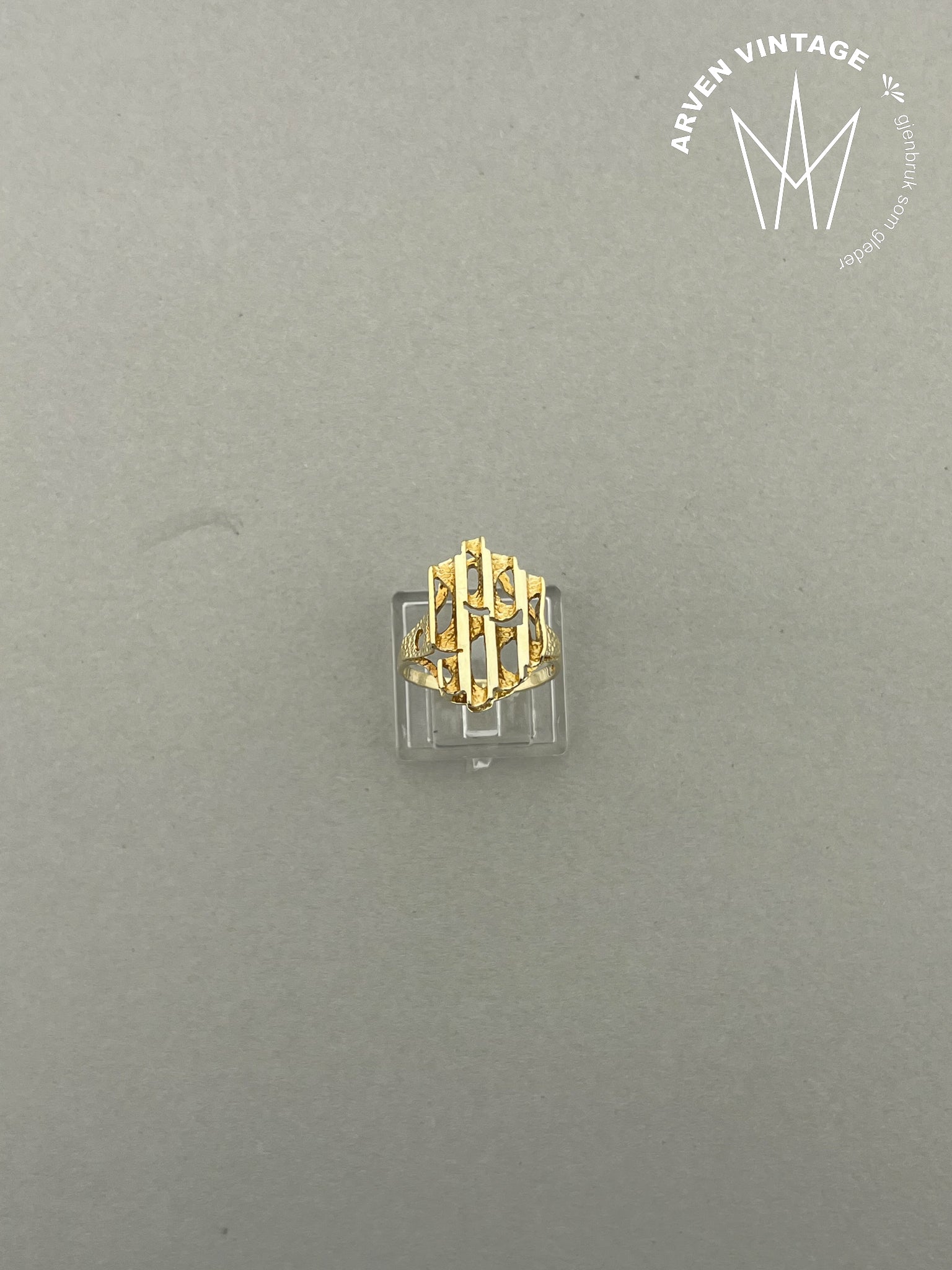 Vintage ring gult gull str 54