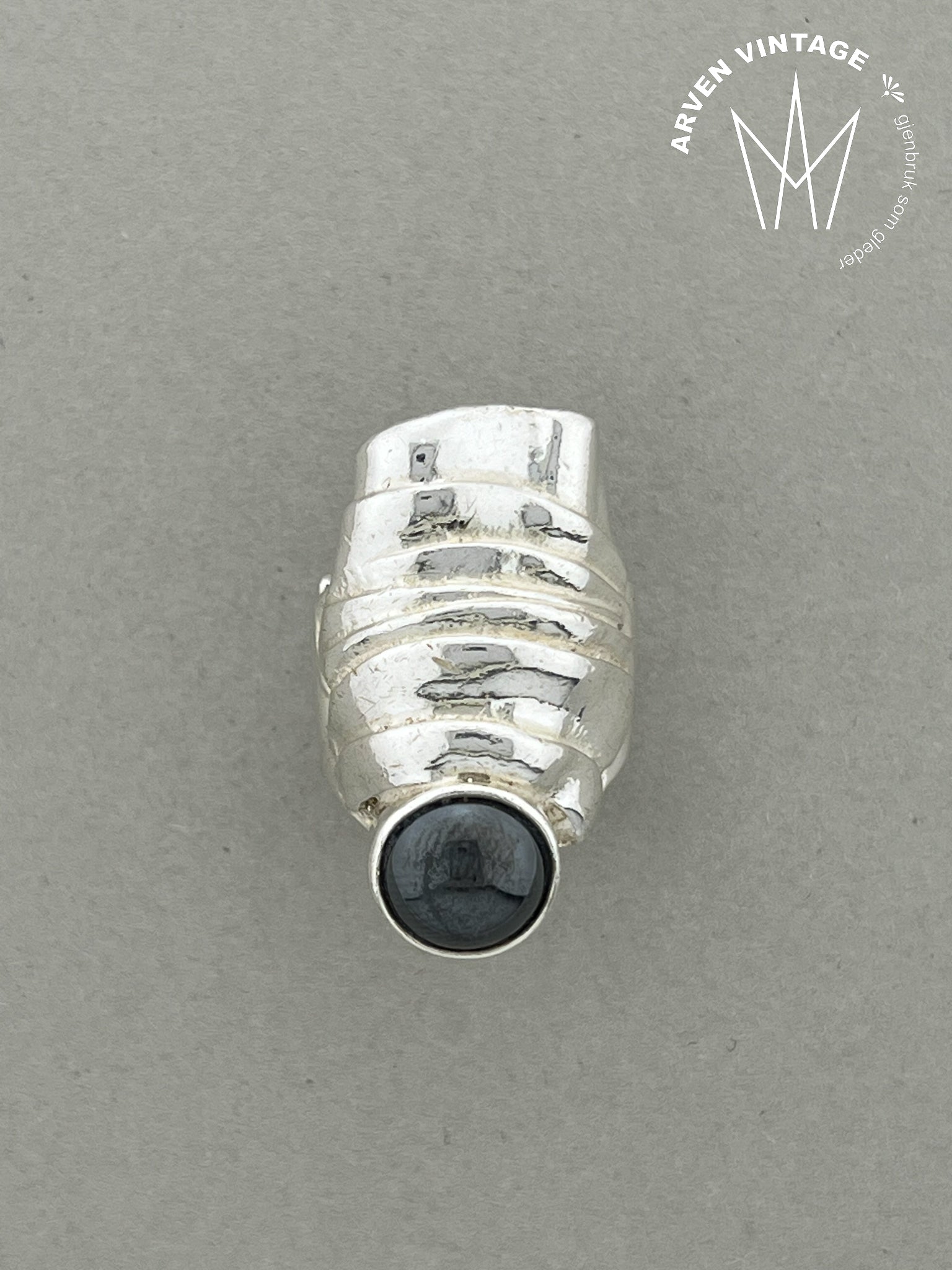 Vintage sølv ring med sten str 53