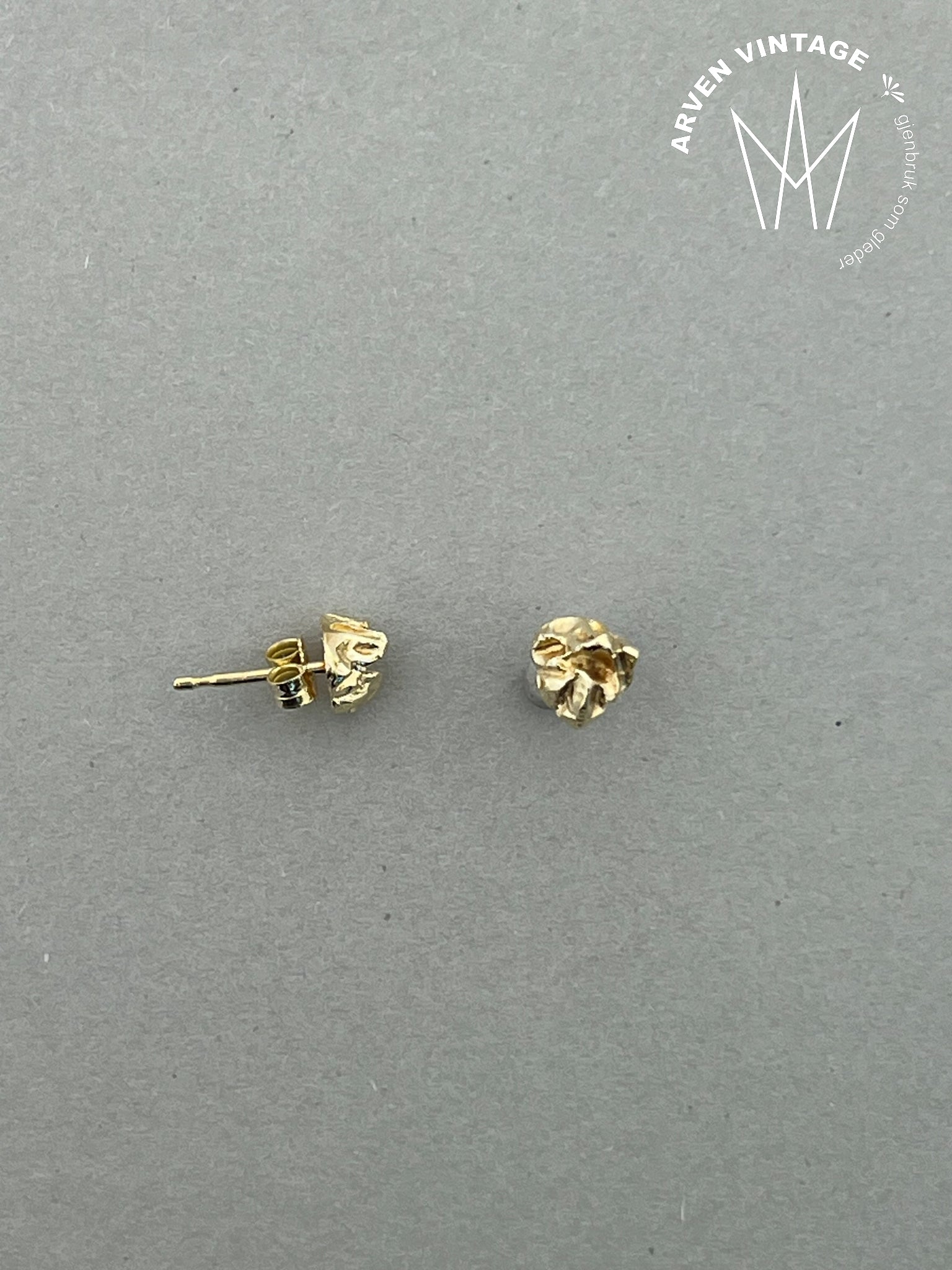 Vintage ørepynt gult gull