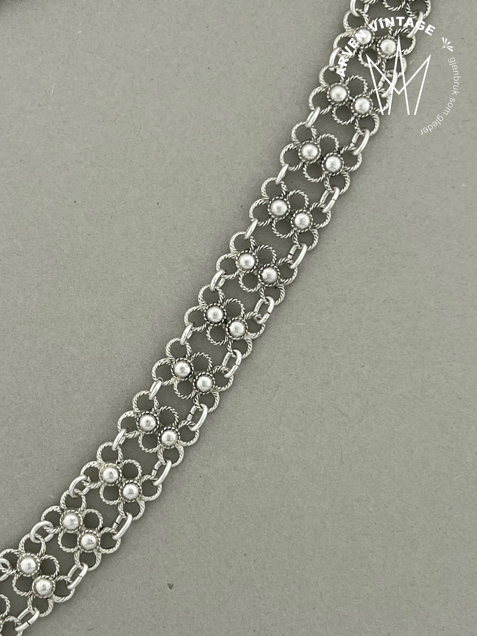 Vintage sølv halssmykke 43cm