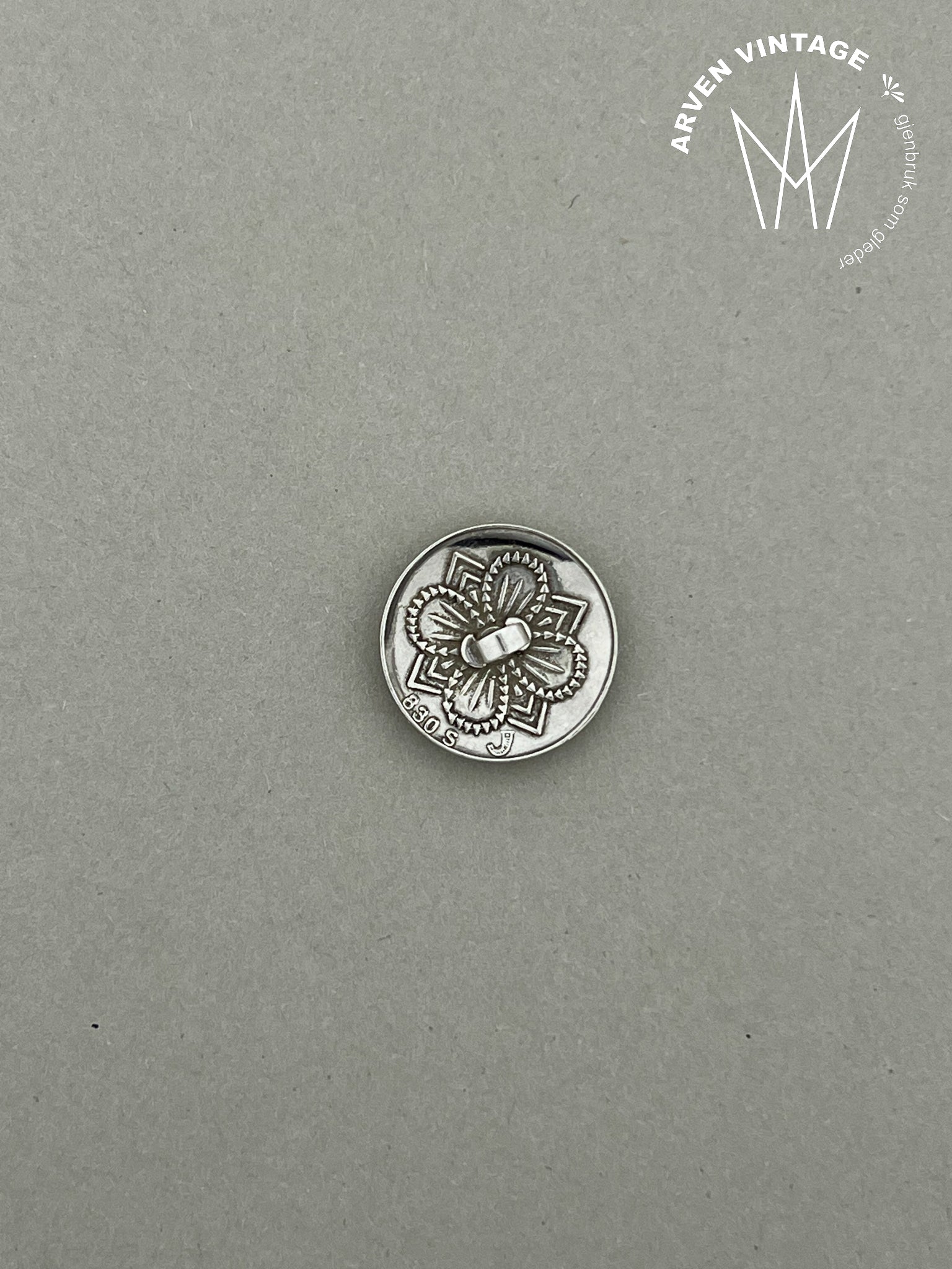 Vintage sølvknapp 19mm