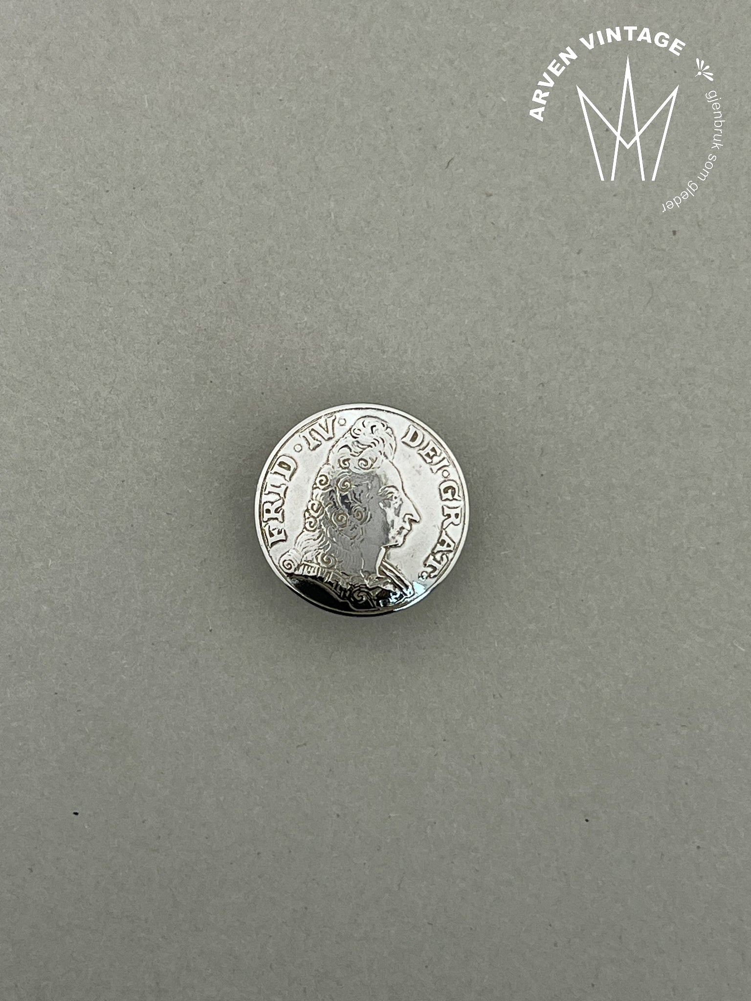 Vintage sølvknapp 21mm