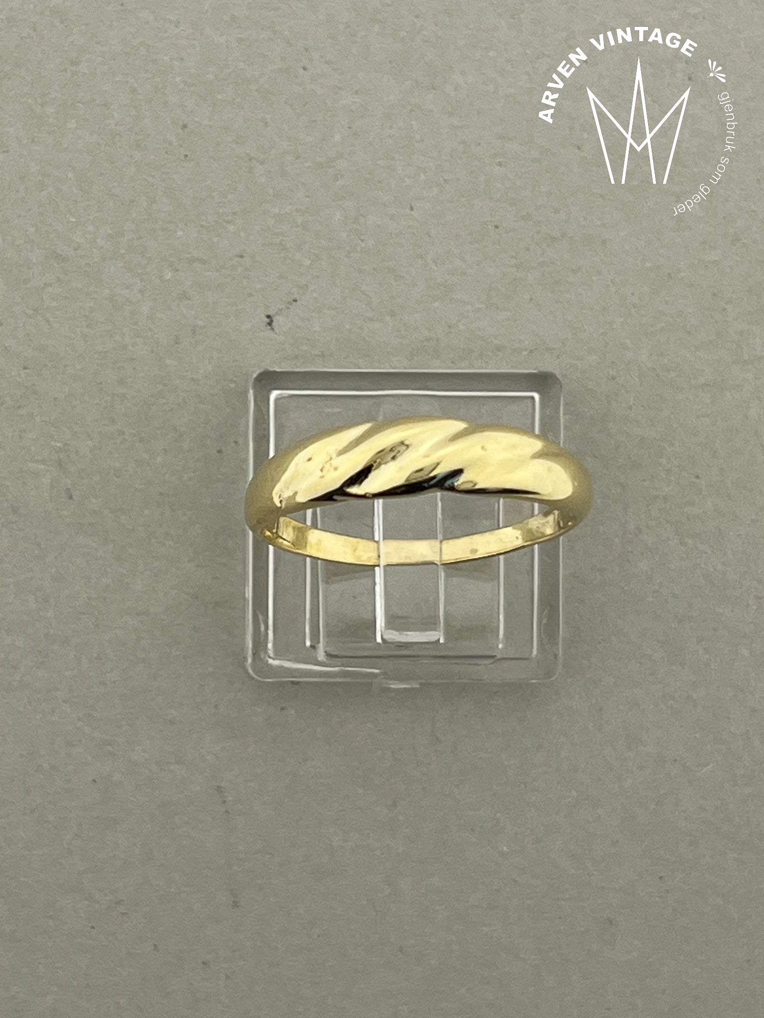 Vintage ring 18K gult gull str 62