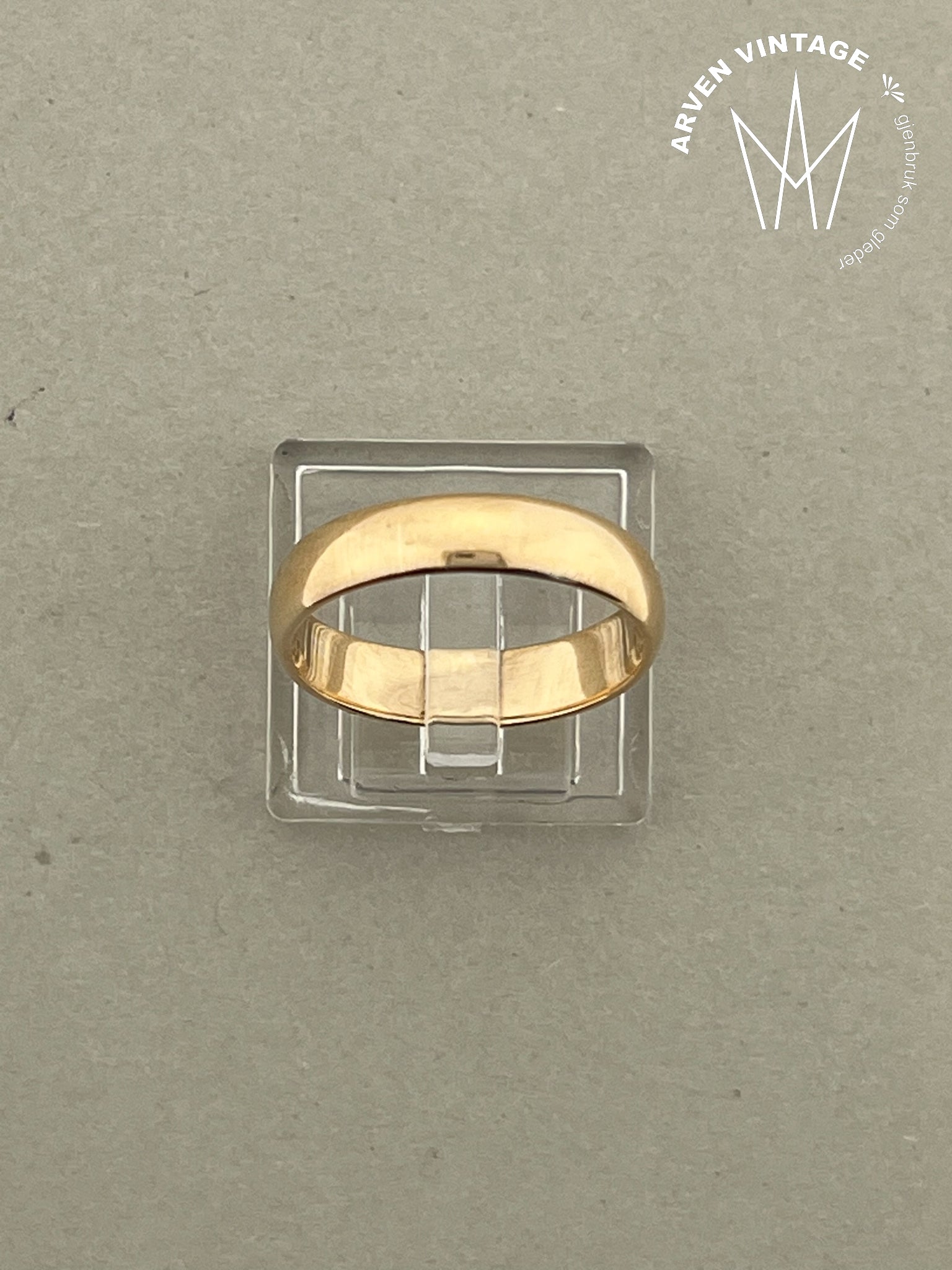 Vintage glatt ring gult gull str57