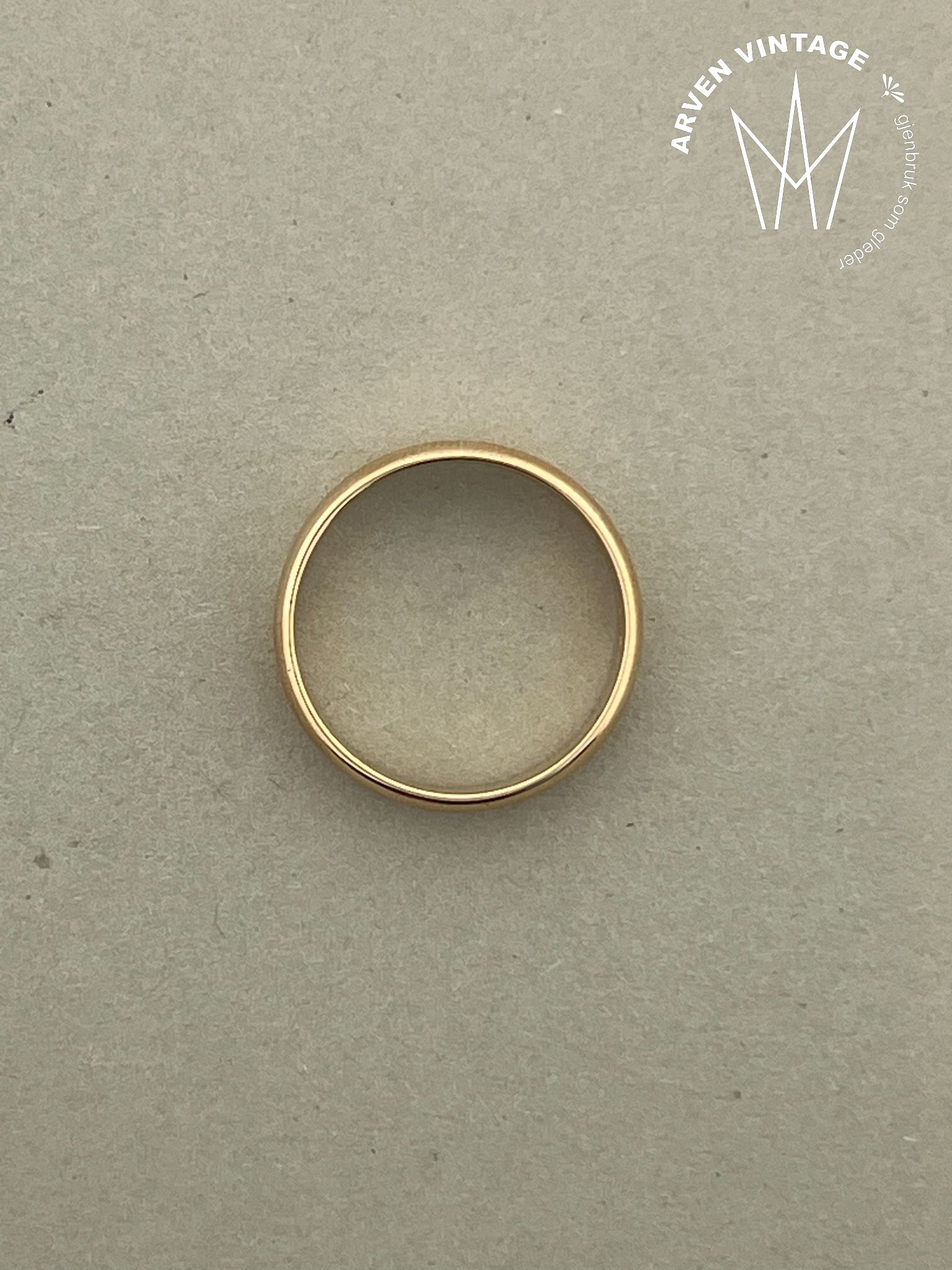 Vintage glatt ring gult gull str57