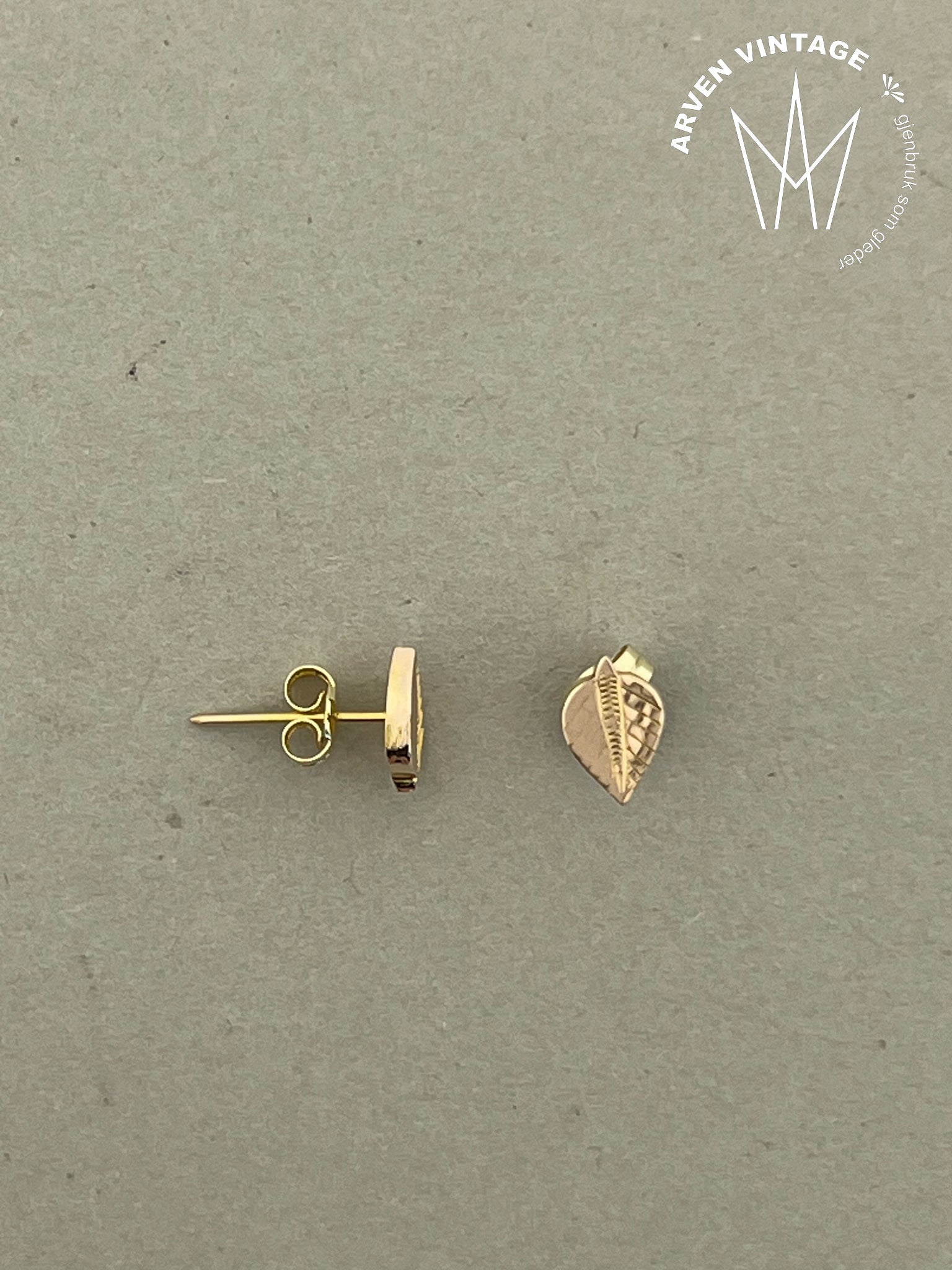 Vintage ørepynt gult gull