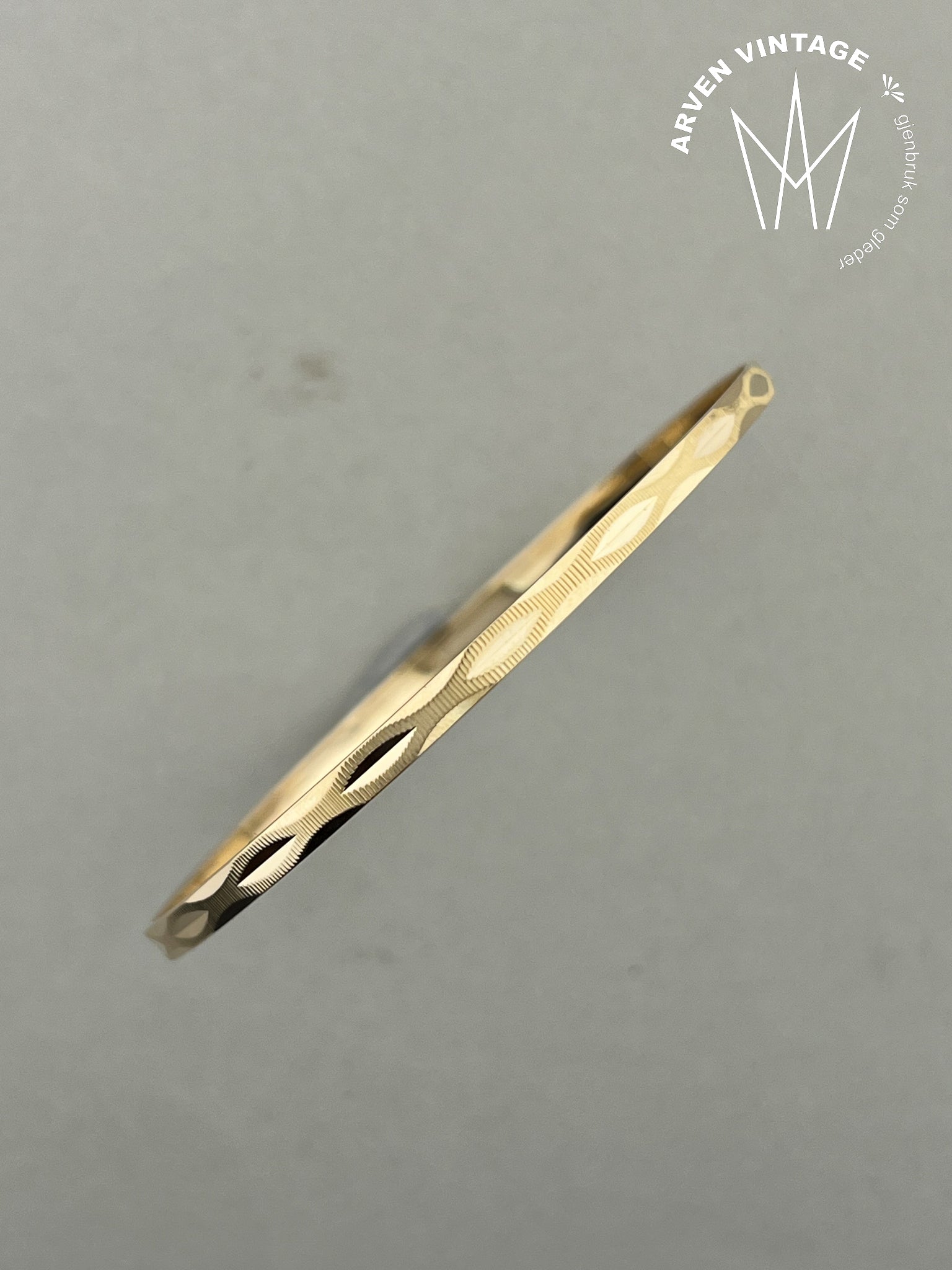 Vintage armring 18K gult gull 20cm