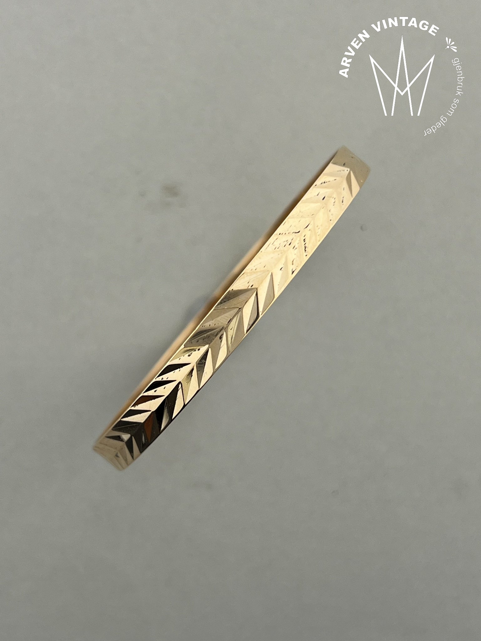 Vintage armring 18K gult gull 19cm