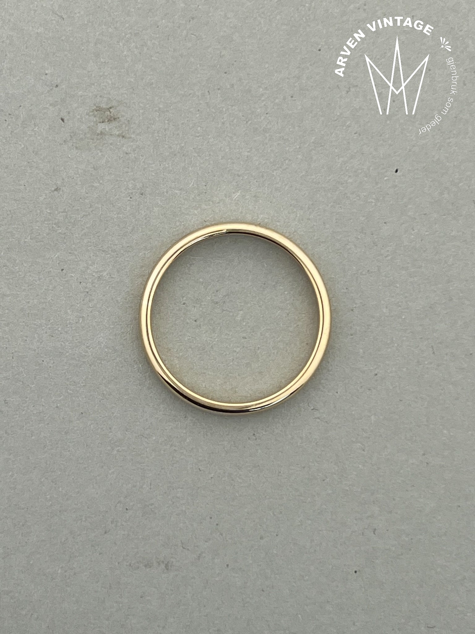 Vintage glatt ring gult gull str 67