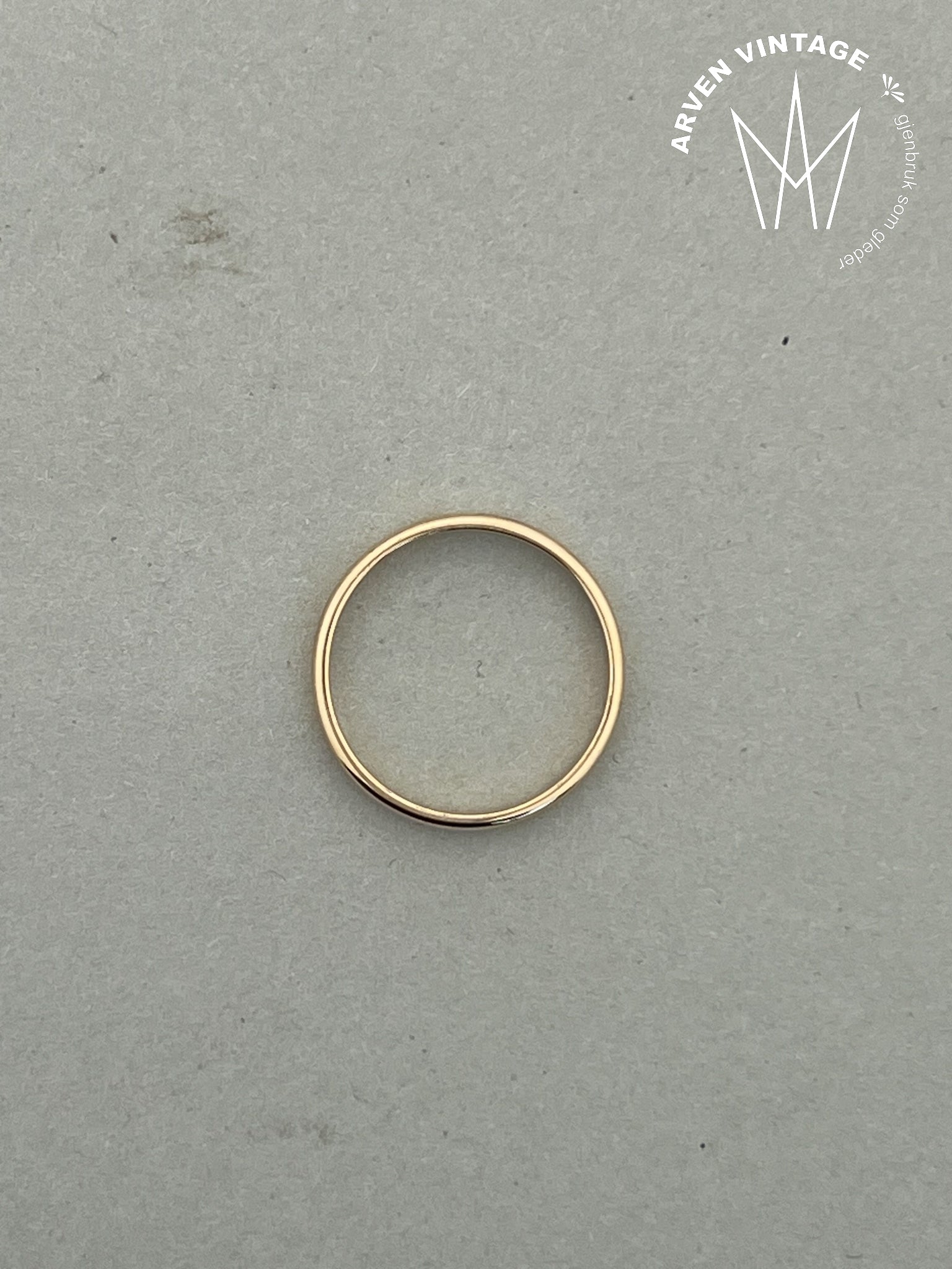 Vintage glatt ring gult gull str 56