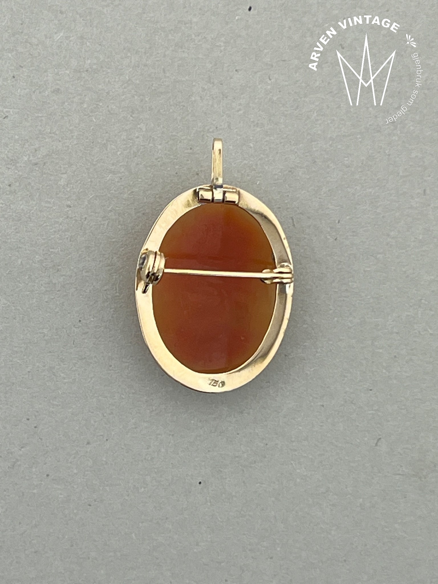 Vintage kamè anheng 18K gult gull