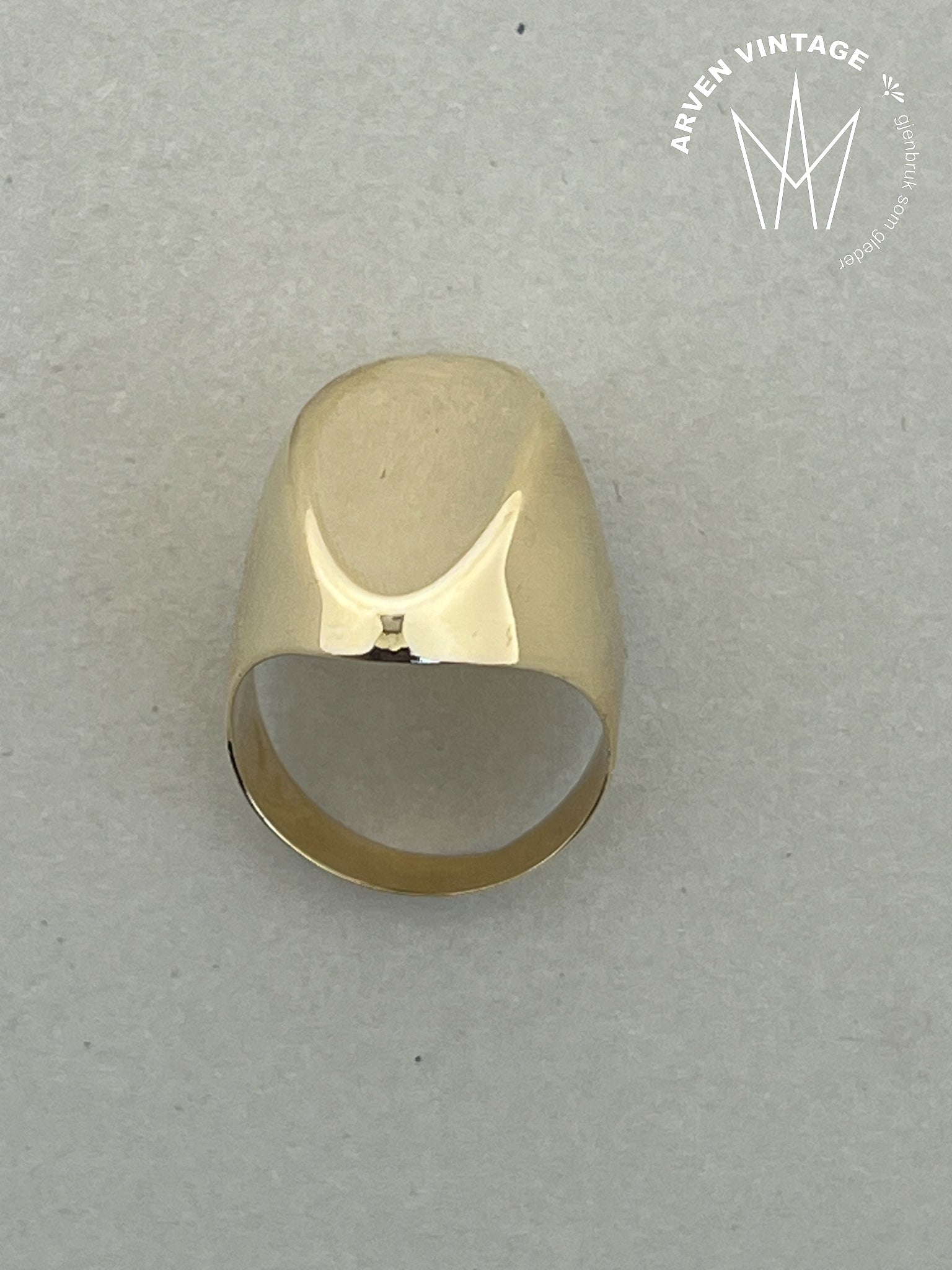 Vintage ring gult gull str 56