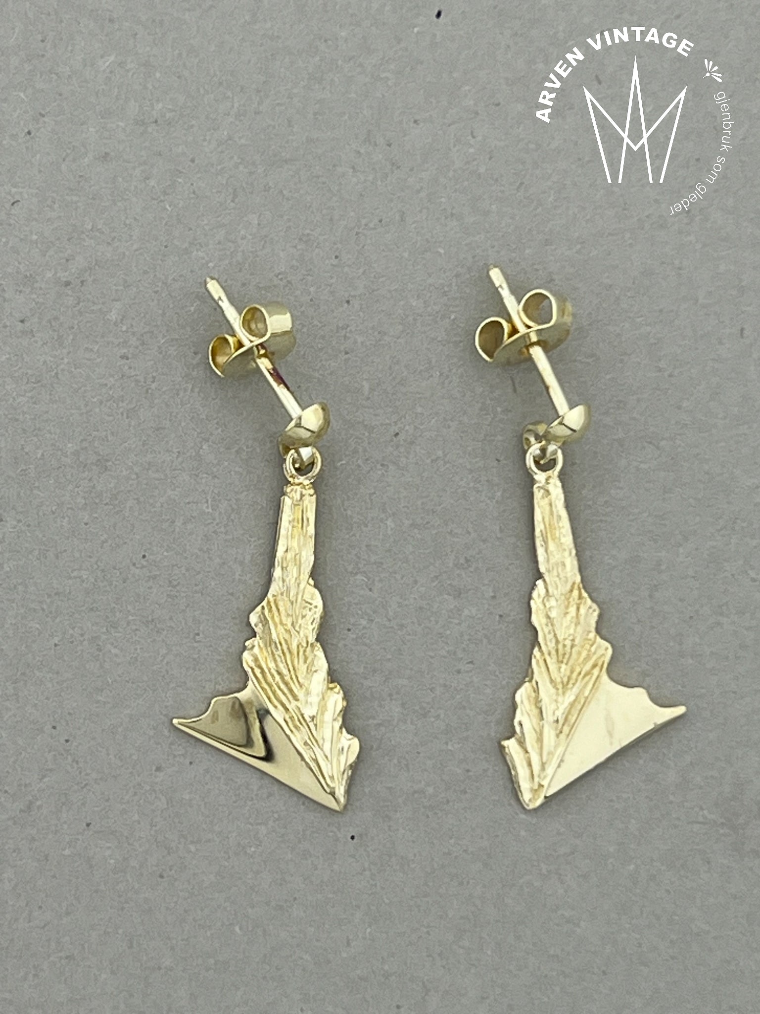 Vintage ørepynt gult gull