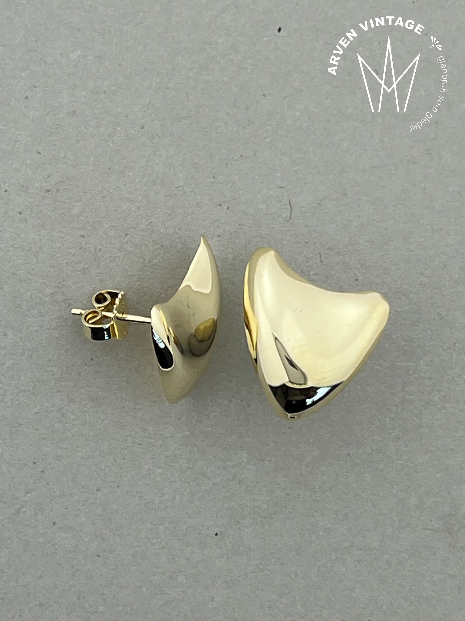 Vintage ørepynt gult gull