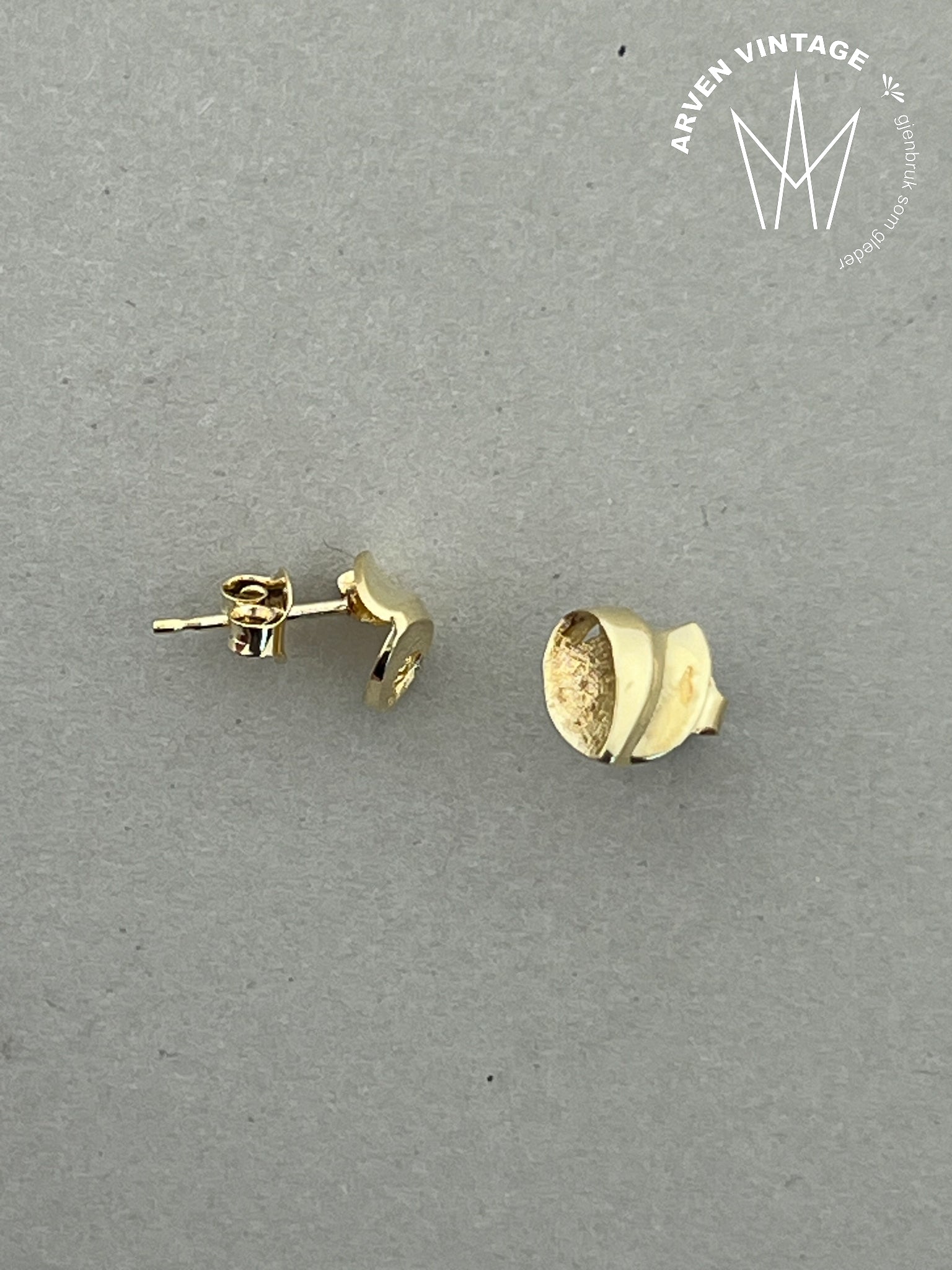 Vintage ørepynt gult gull
