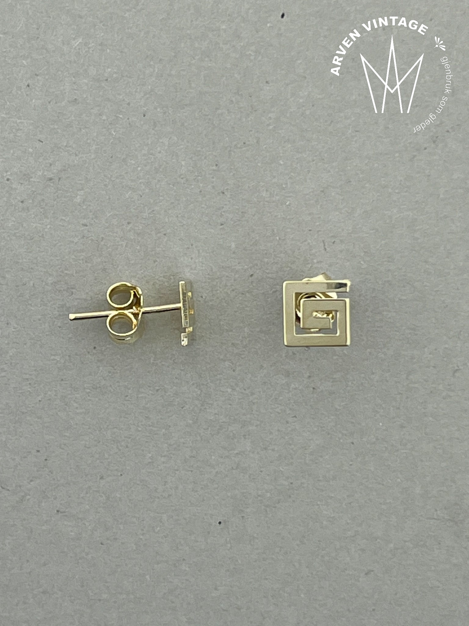 Vintage ørepynt gult gull