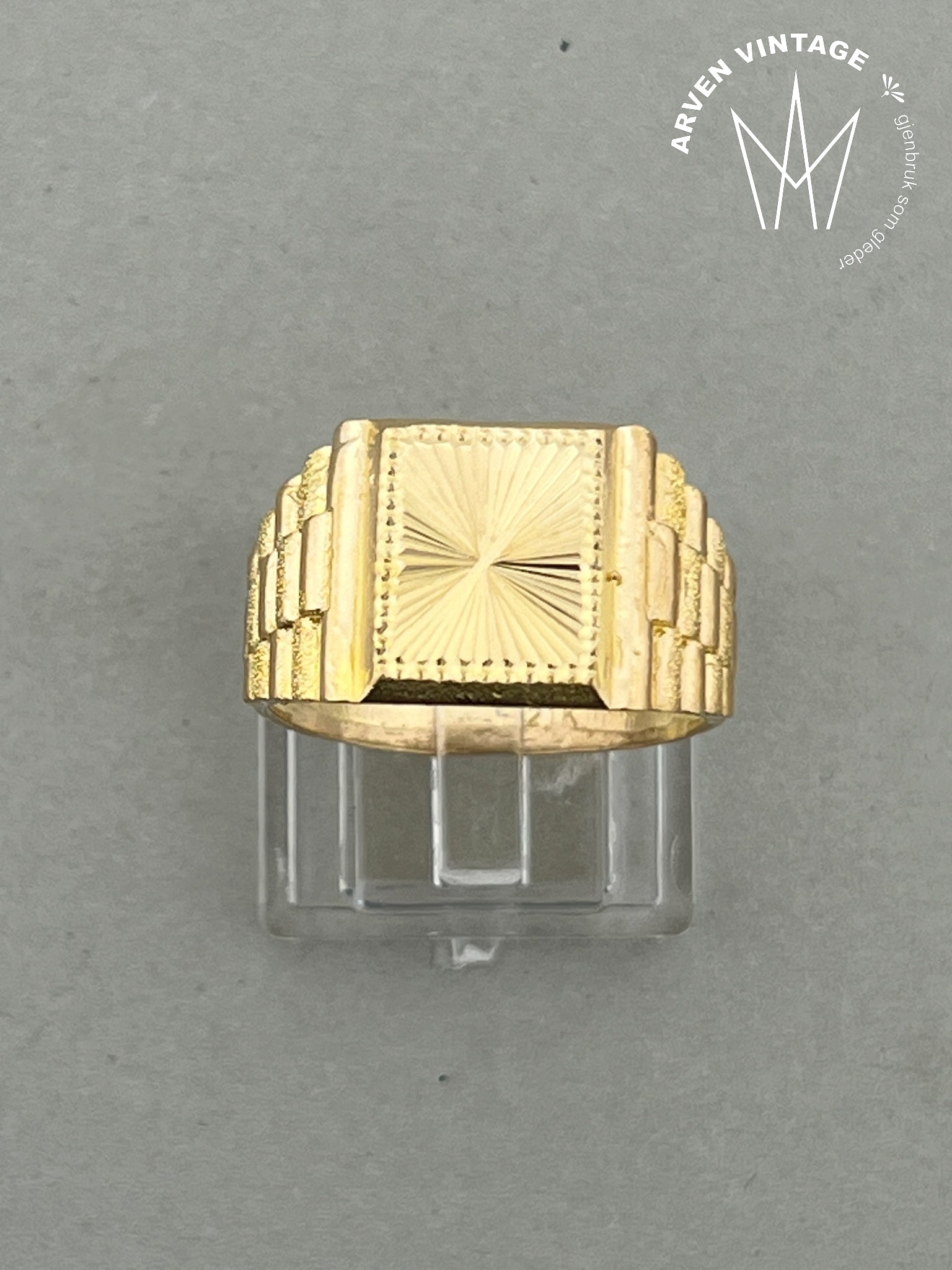 Vintage ring 21K gult gull str62