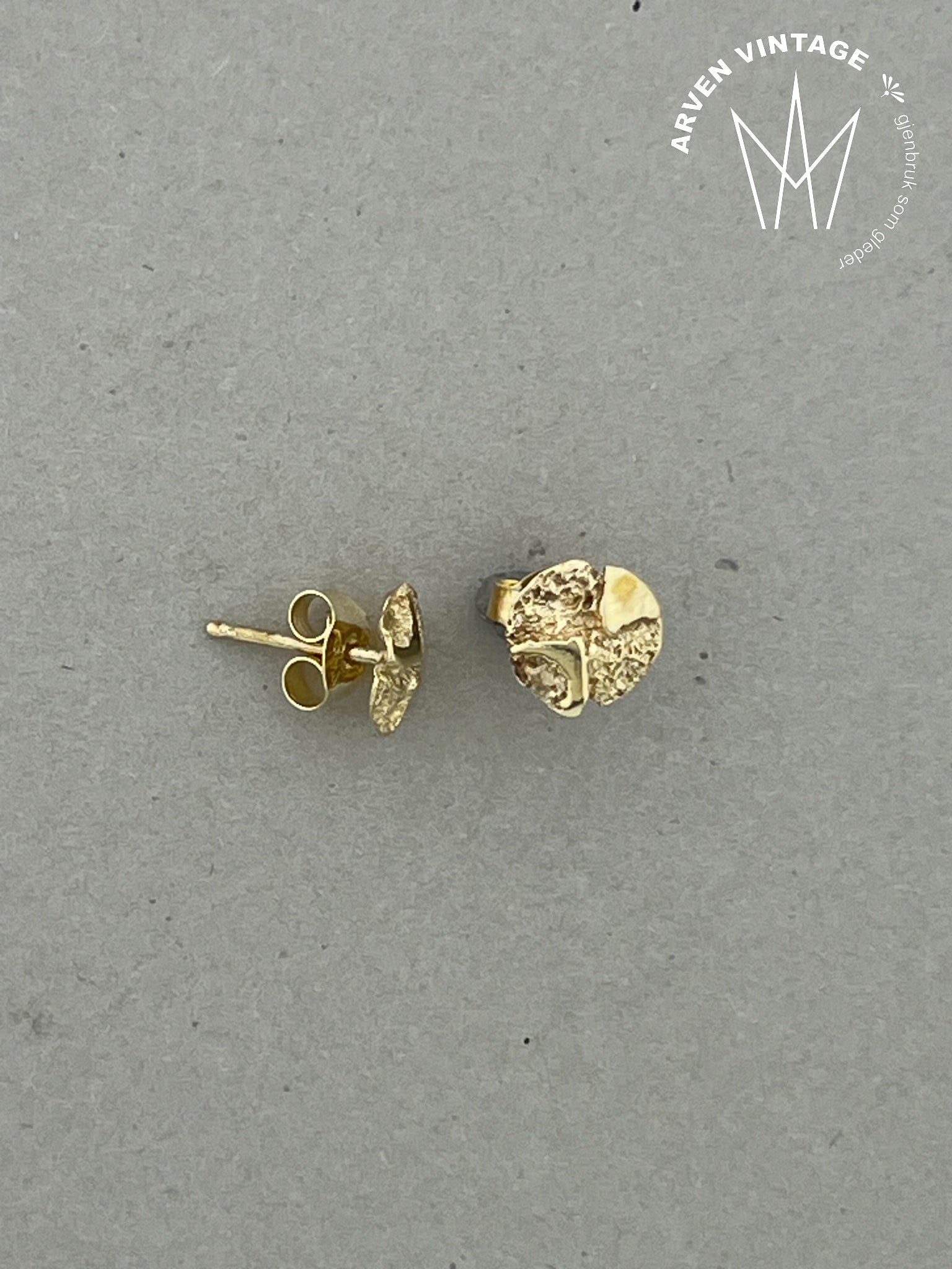 Vintage ørepynt gult gull