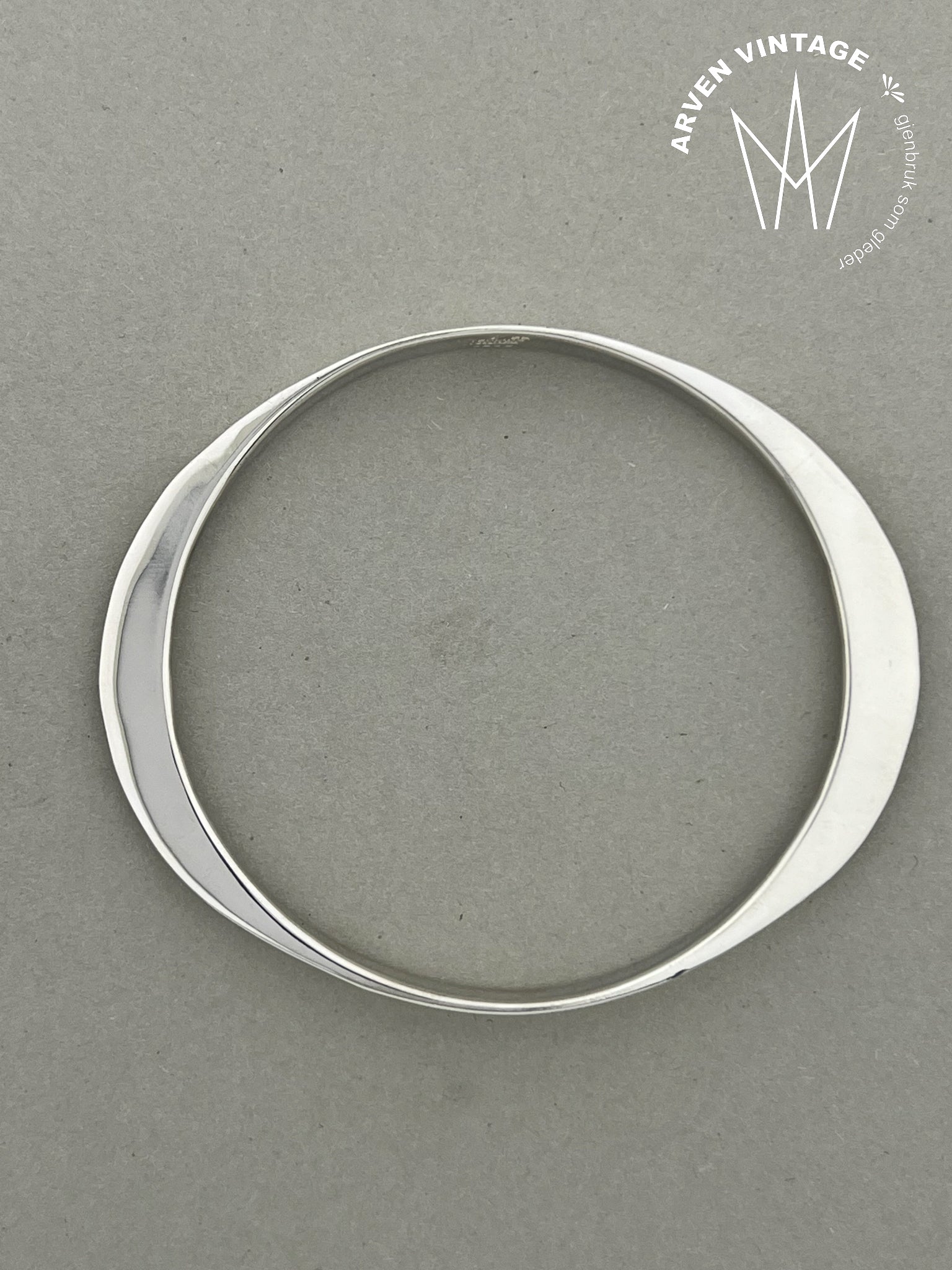Vintage smidd sølv armring Tone Vigeland