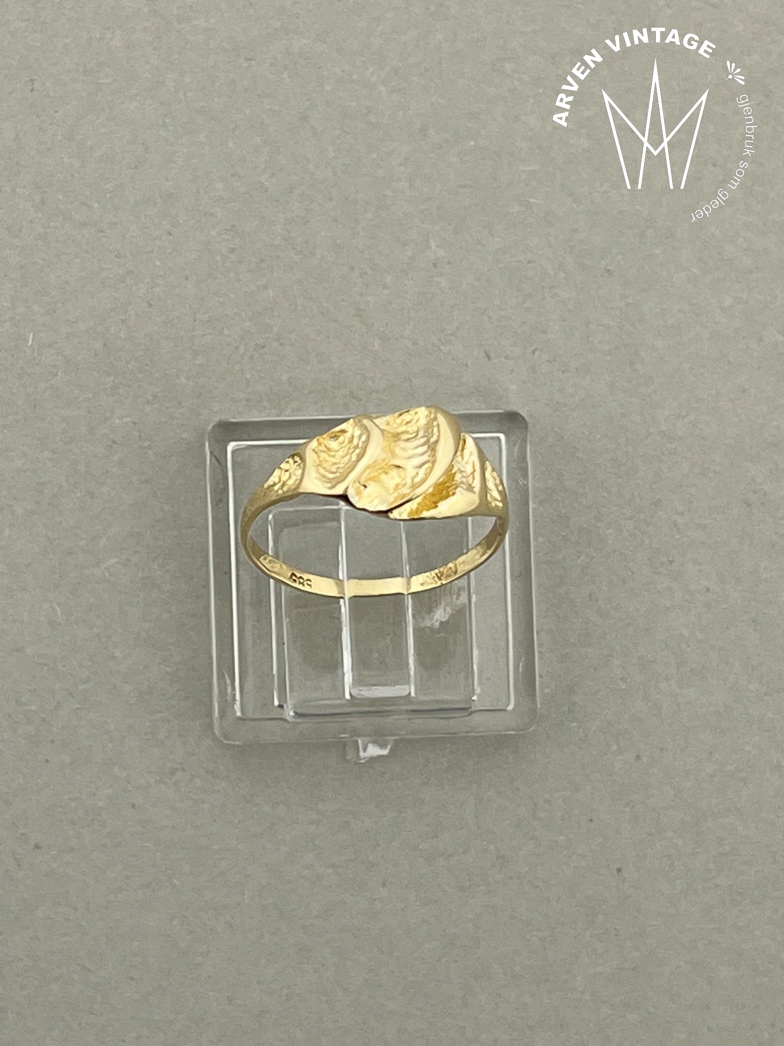 Vintage ring gult gull str 49