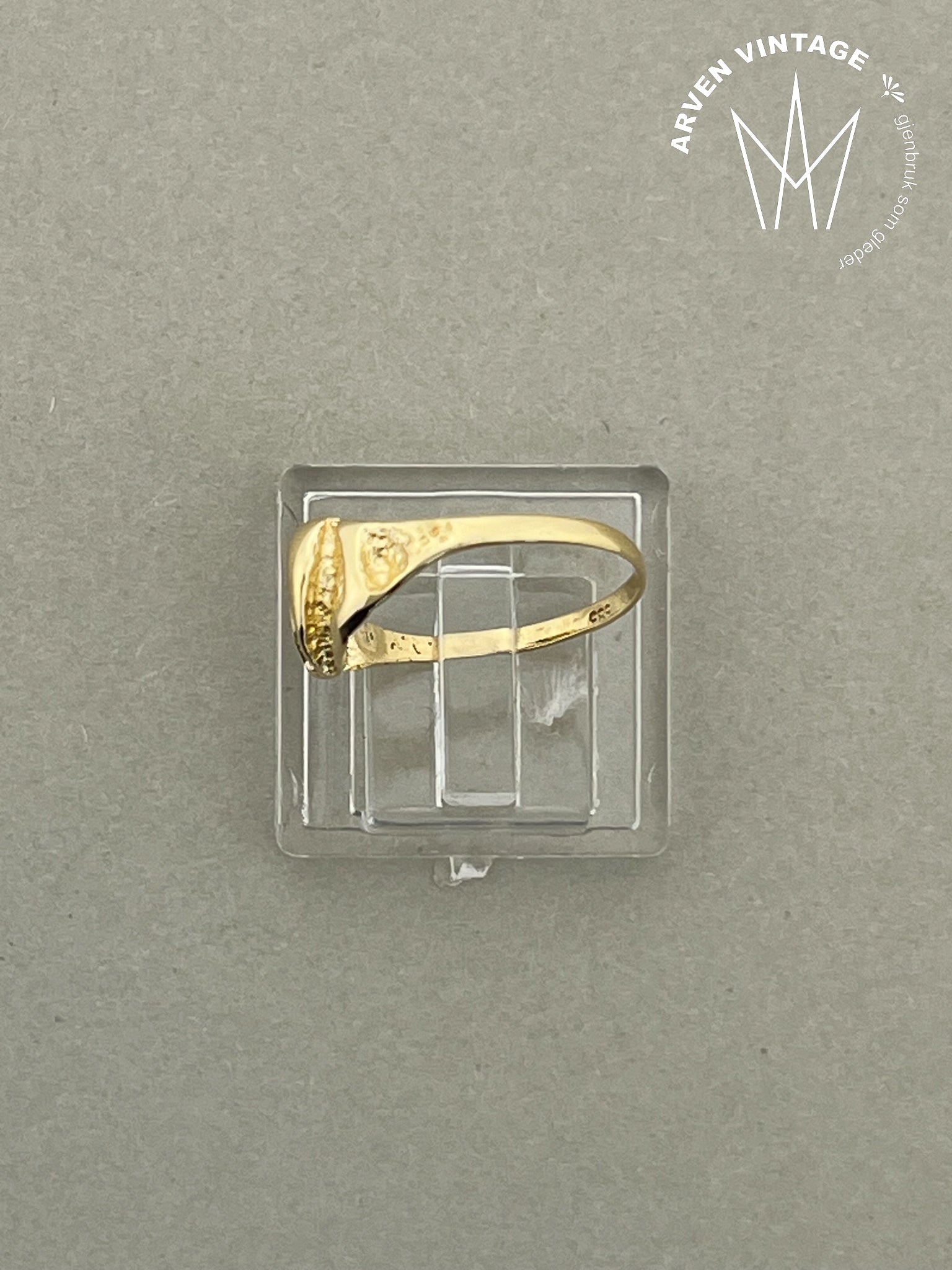 Vintage ring gult gull str 49