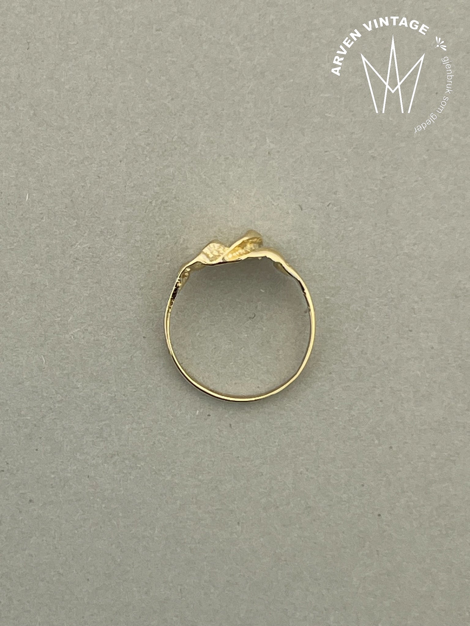 Vintage ring gult gull str 49