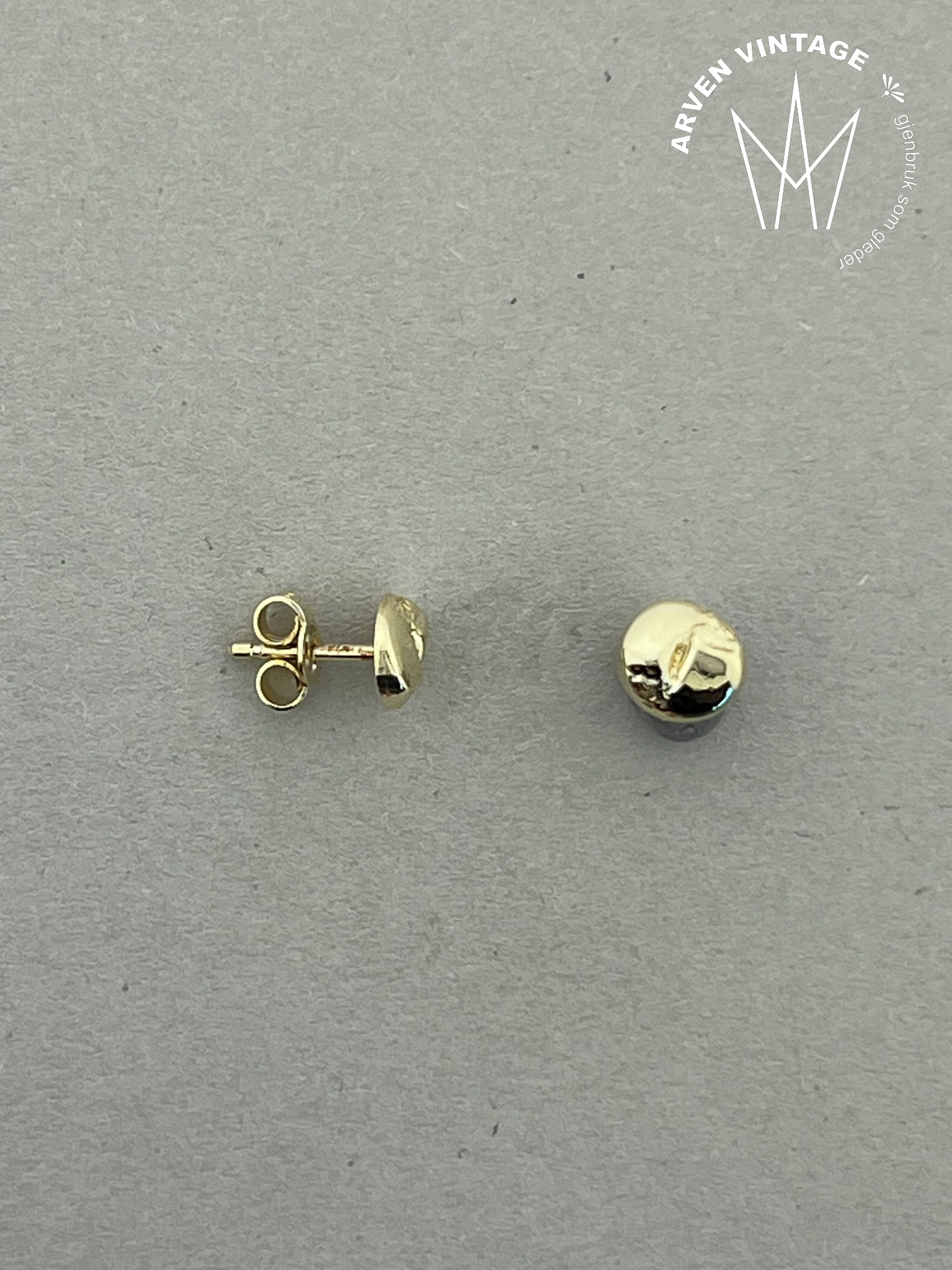 Vintage ørepynt gult gull