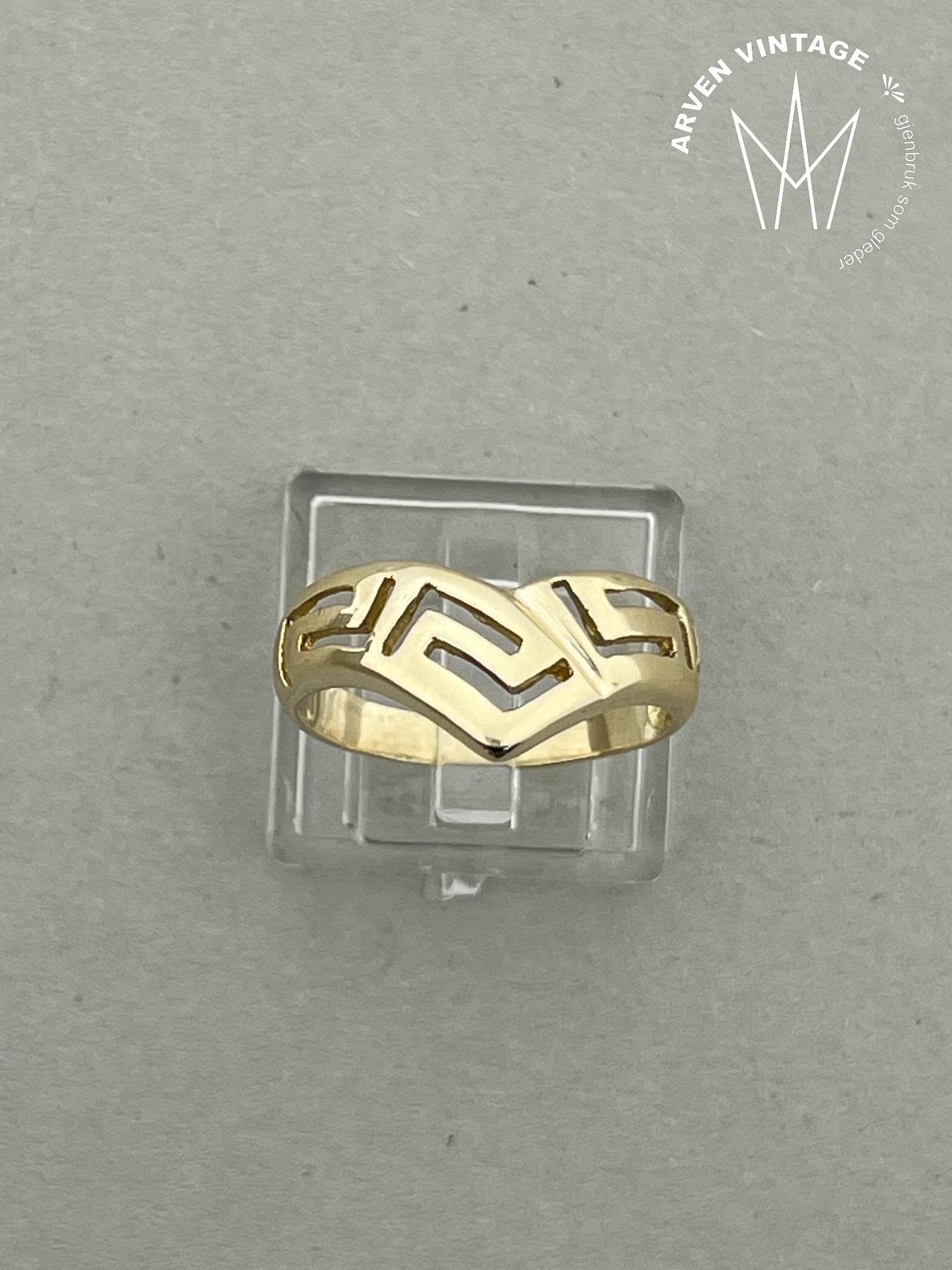 Vintage ring gult gull str 58