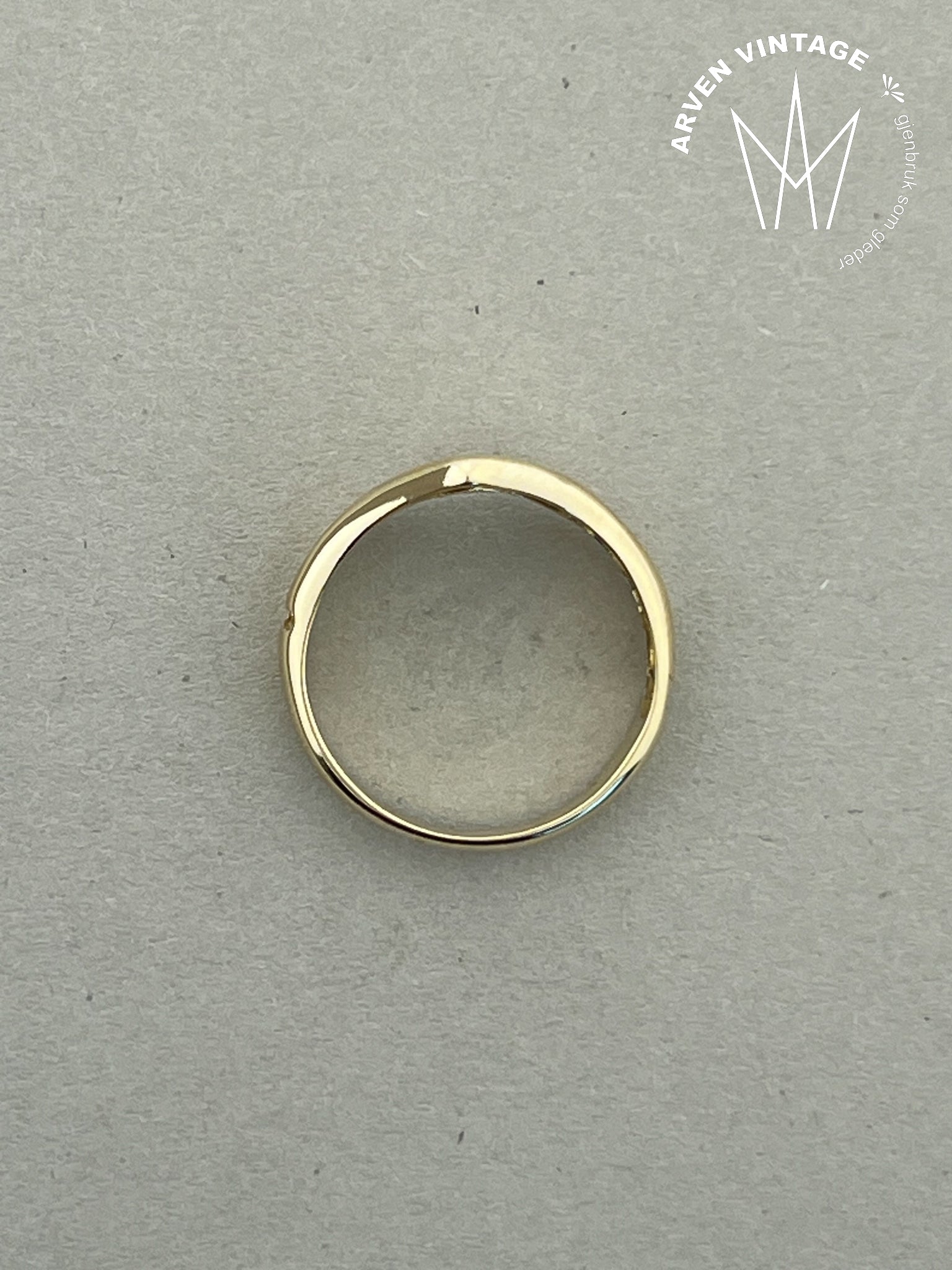 Vintage ring gult gull str 58