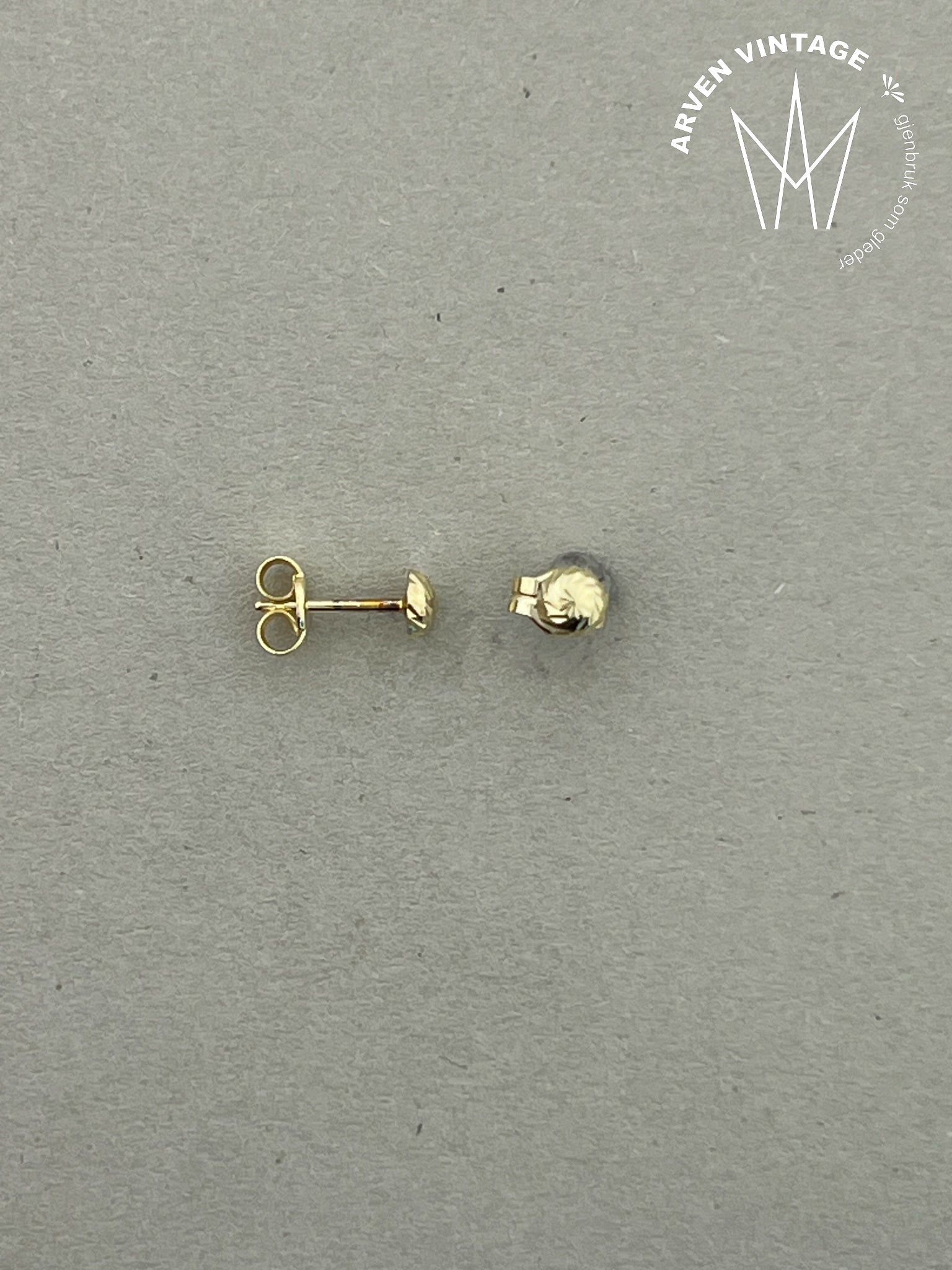 Vintage ørepynt gult gull