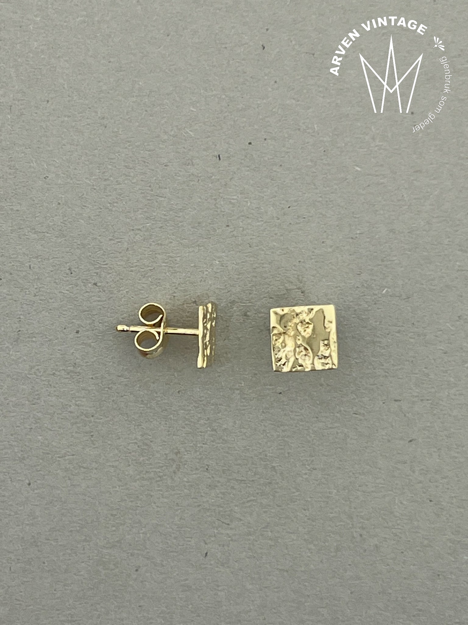 Vintage ørepynt gult gull