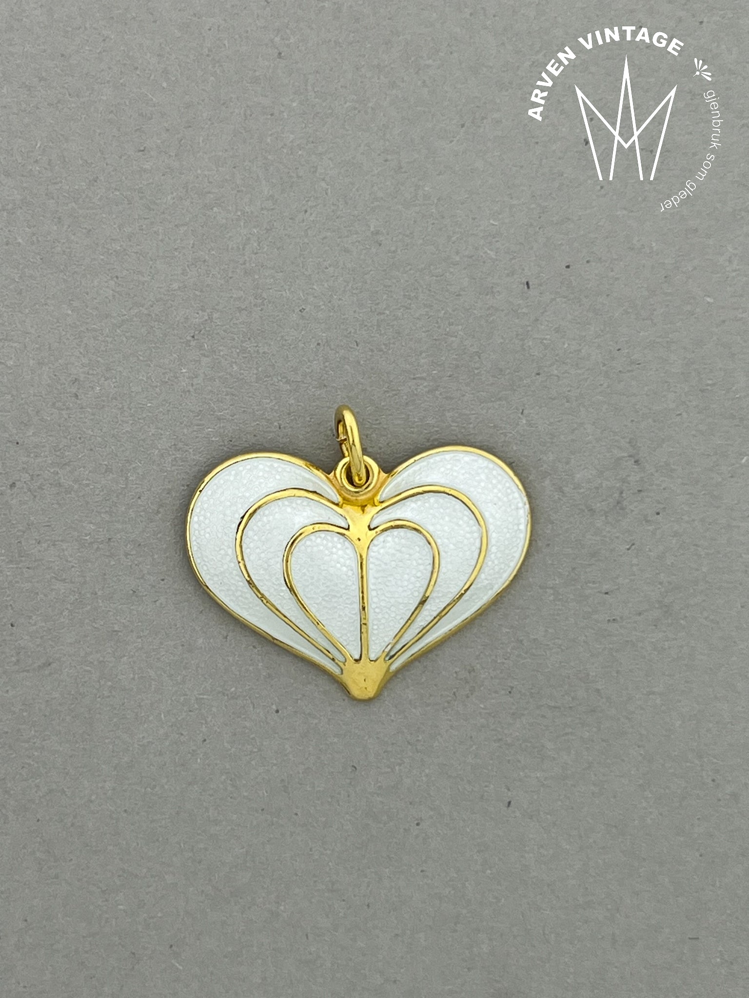 Vintage D-A forgylt sølv emaljeanheng