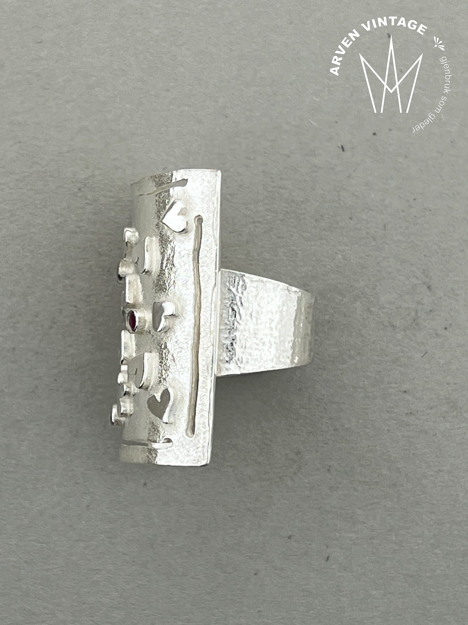 Vintage sølv statementring str53
