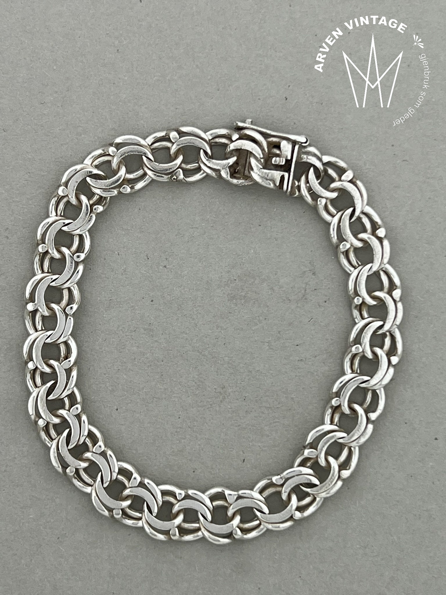 Vintage Bismarck sølvarmbånd 18cm