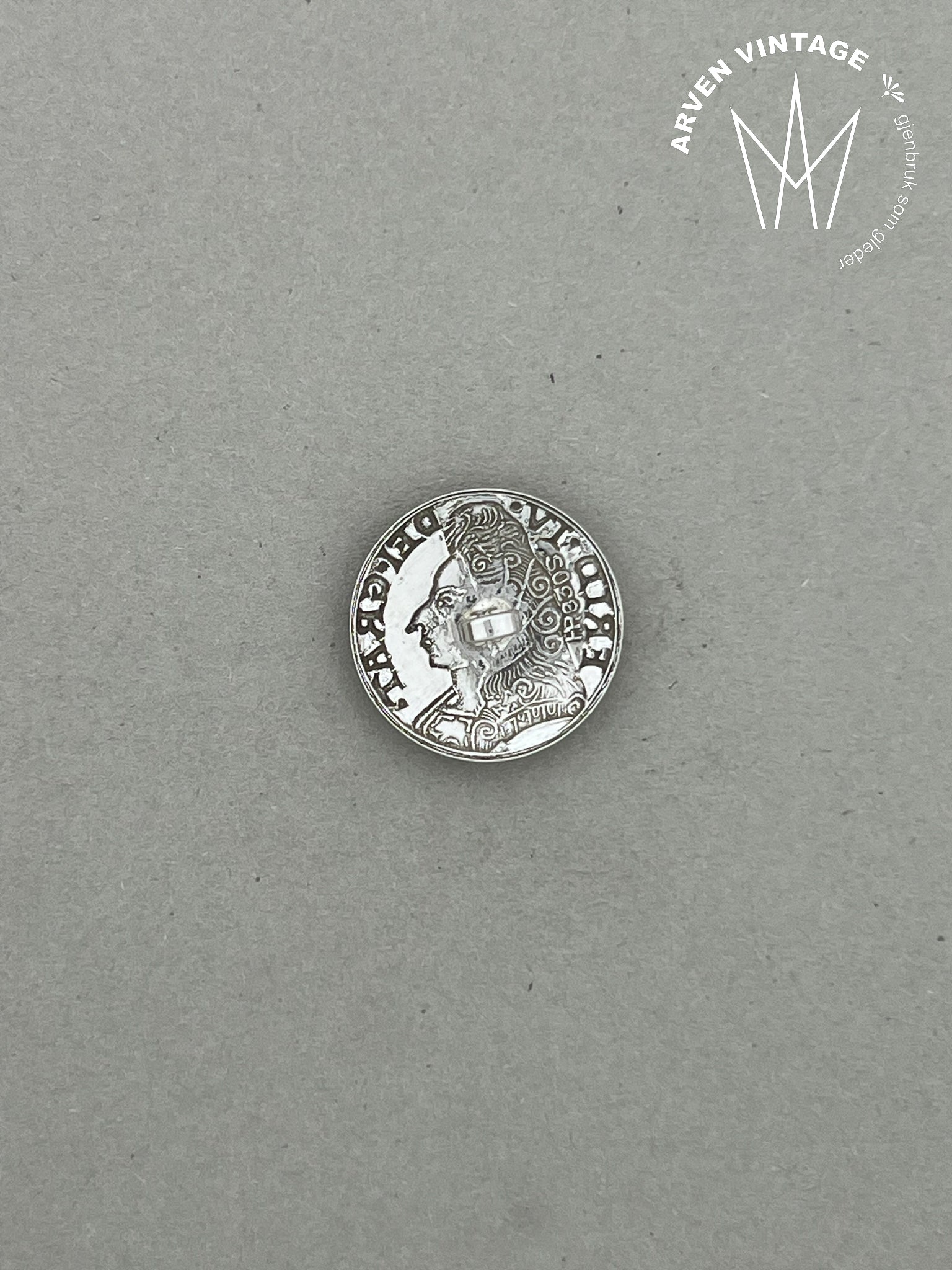 Vintage sølvknapp 2,0cm