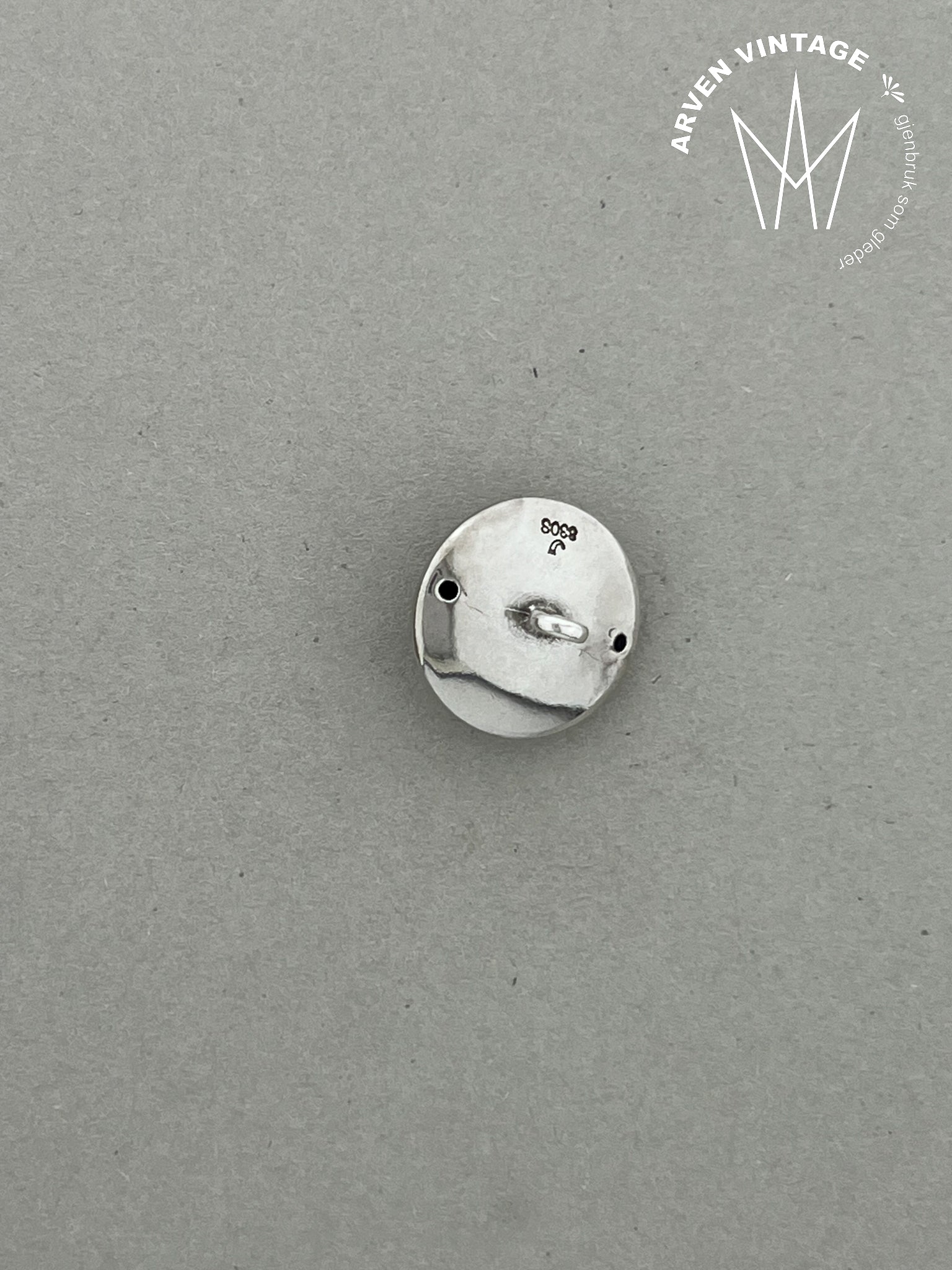 Vintage sølvknapp 1,8cm