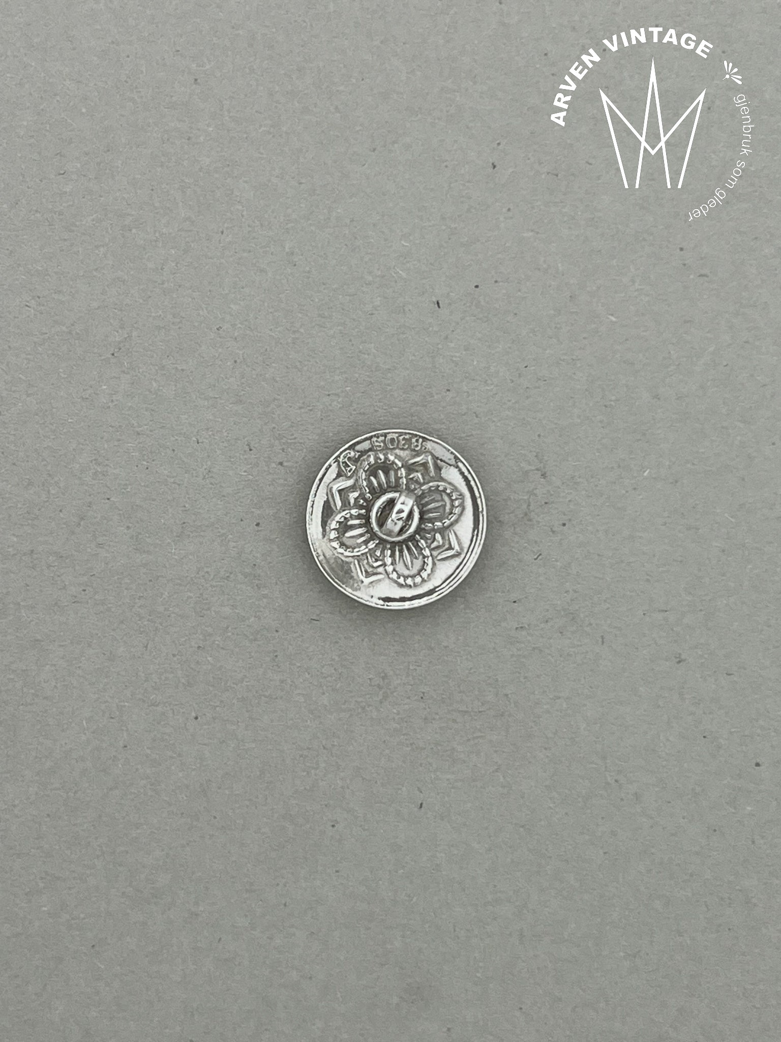 Vintage sølvknapp 1,6cm