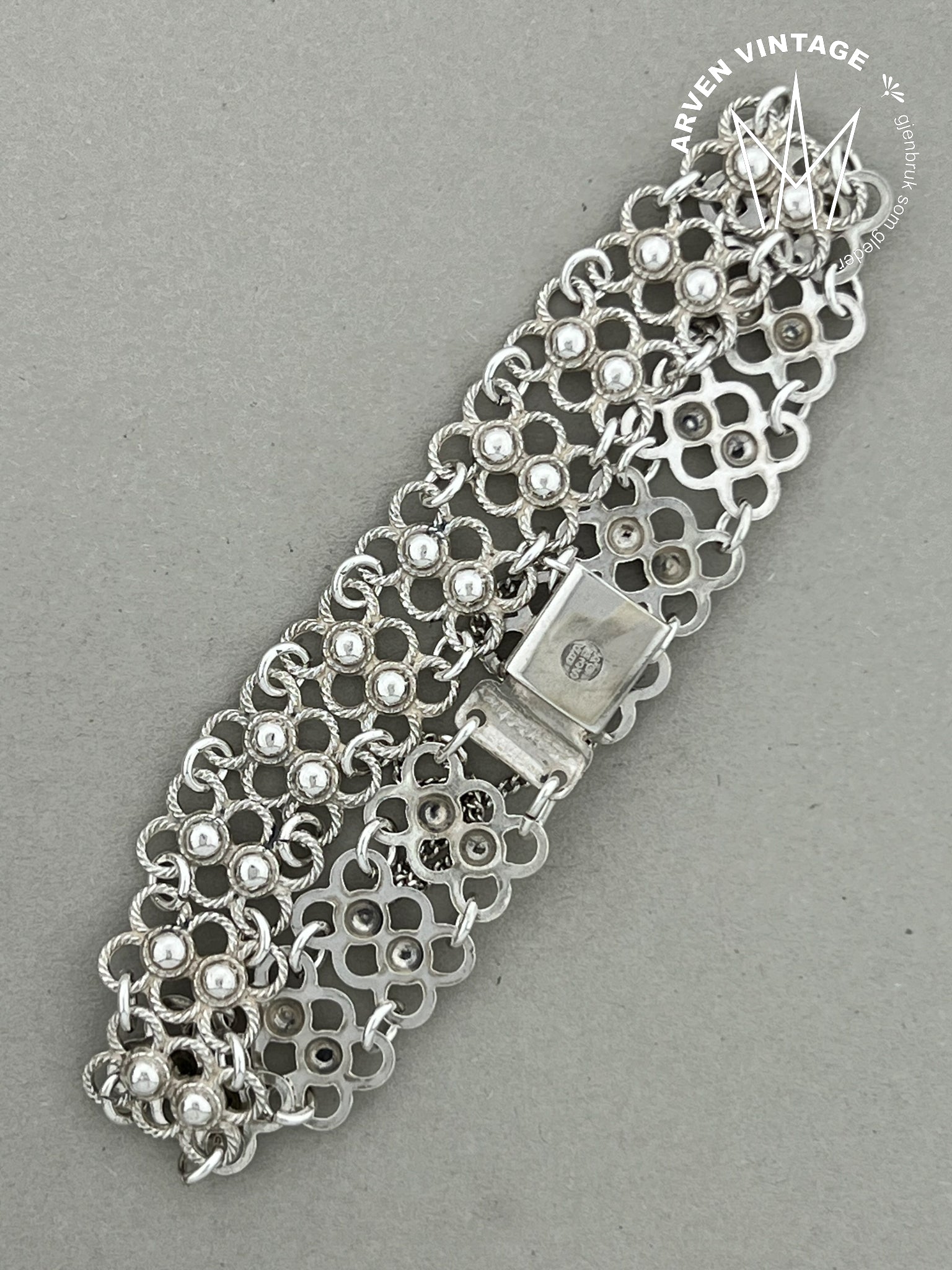 Vintage sølvarmbånd 18cm