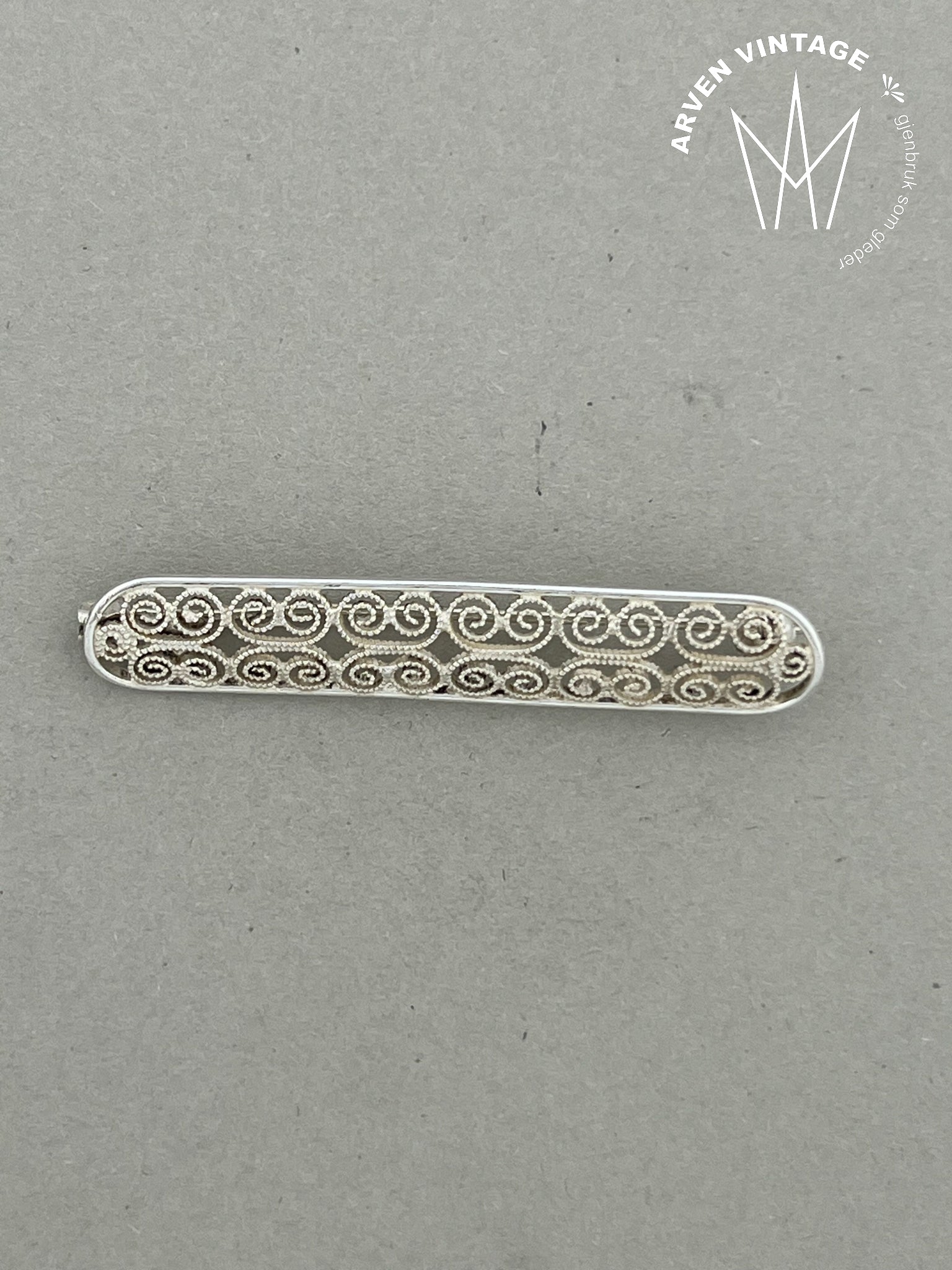Vintage sølv filigranbrosje