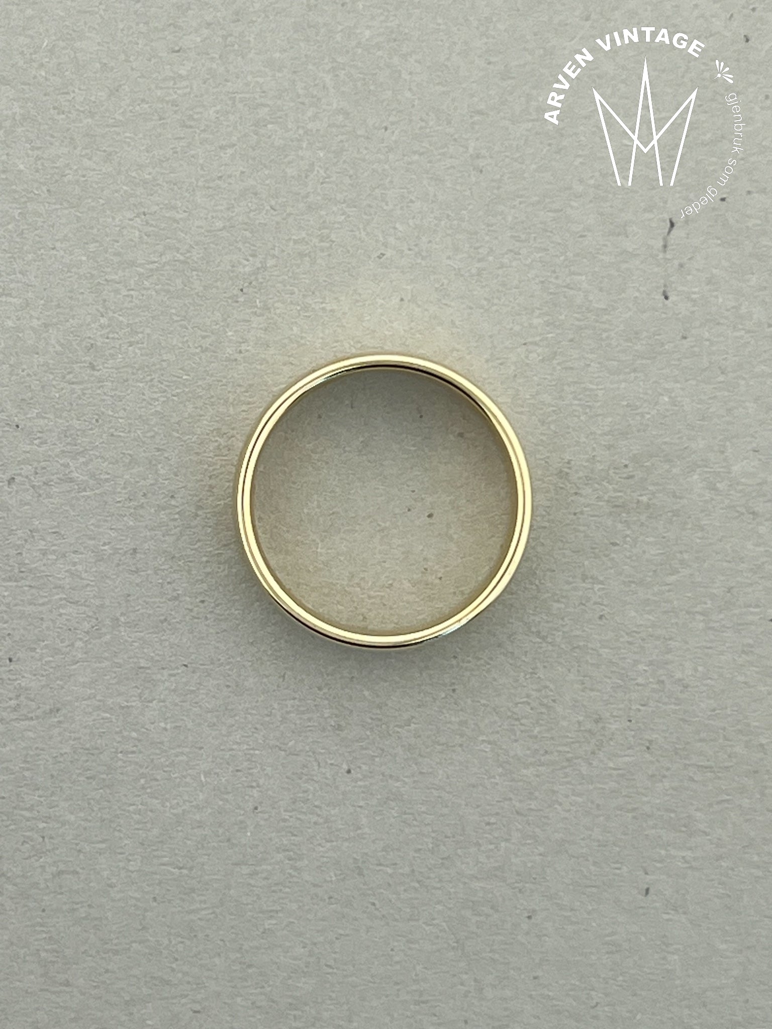 Vintage glatt ring gult gull str54