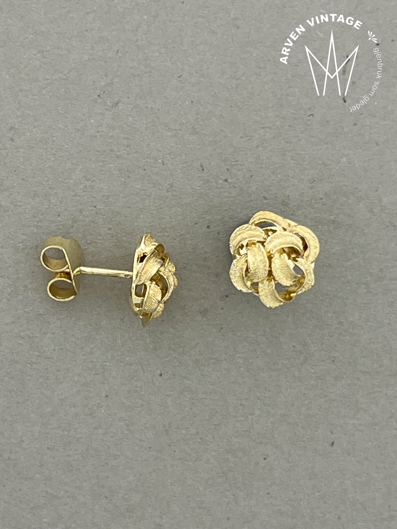 Vintage ørepynt gult gull