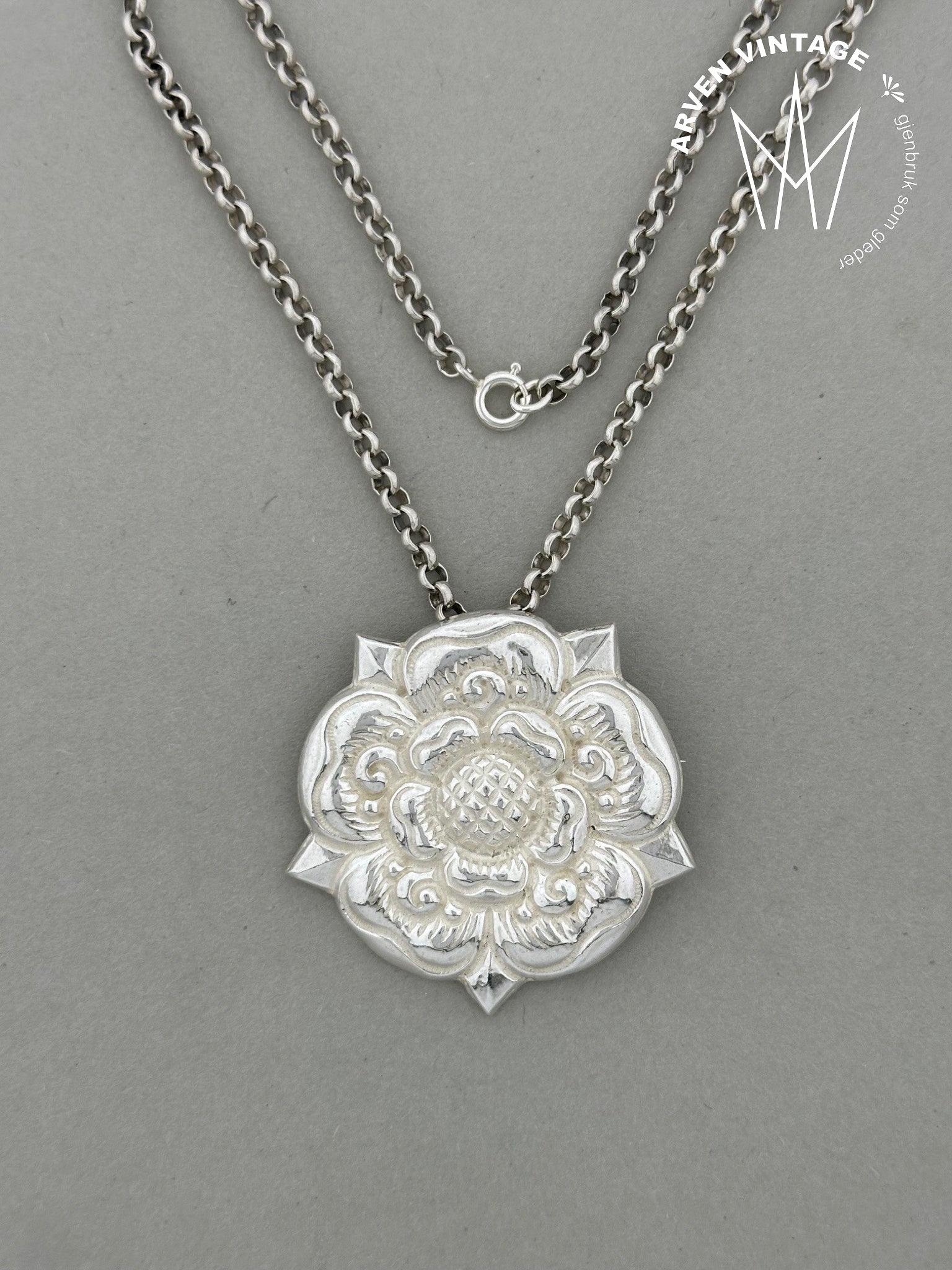 Vintage sølv halssmykke F.Morken