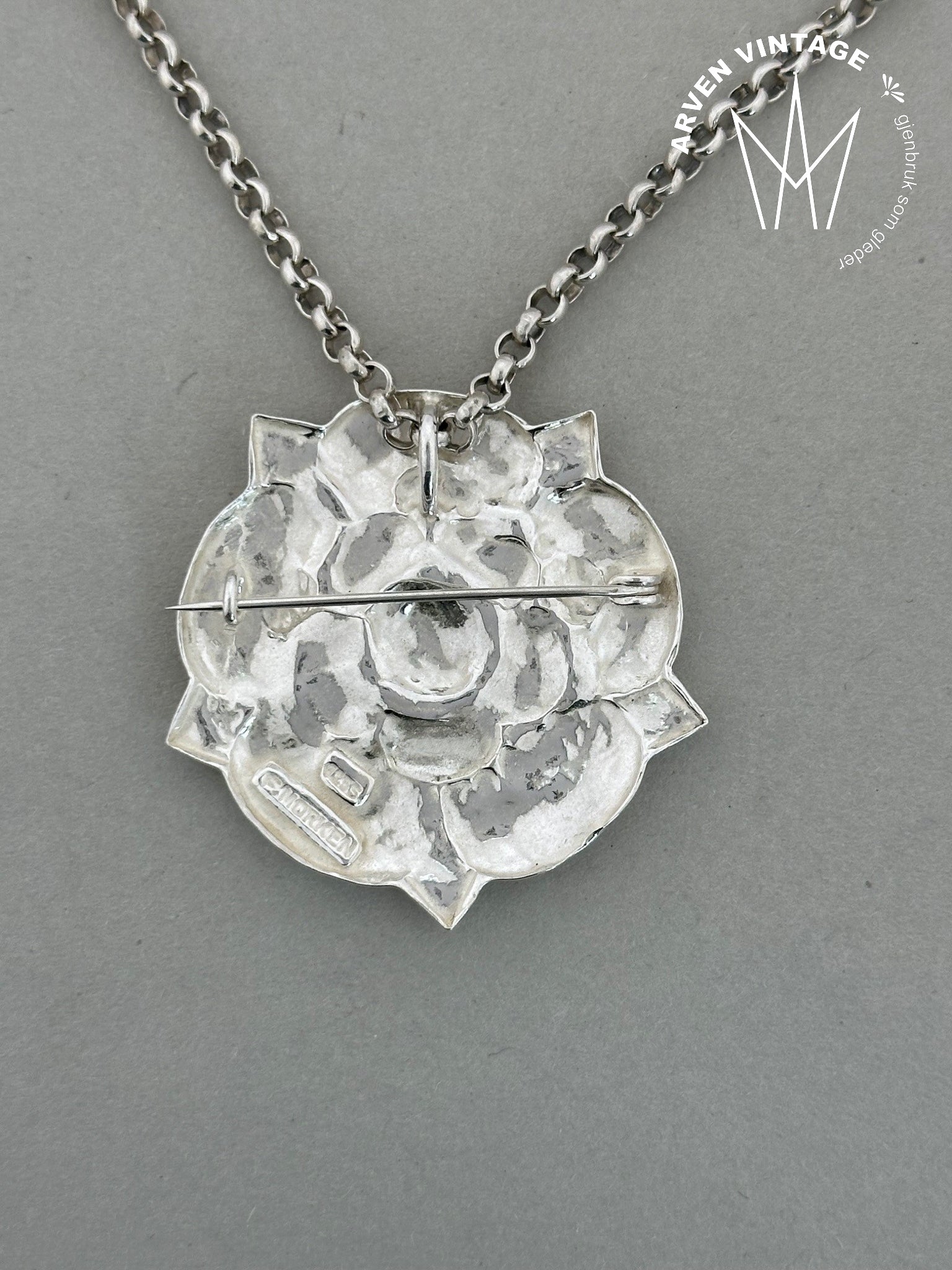 Vintage sølv halssmykke F.Morken