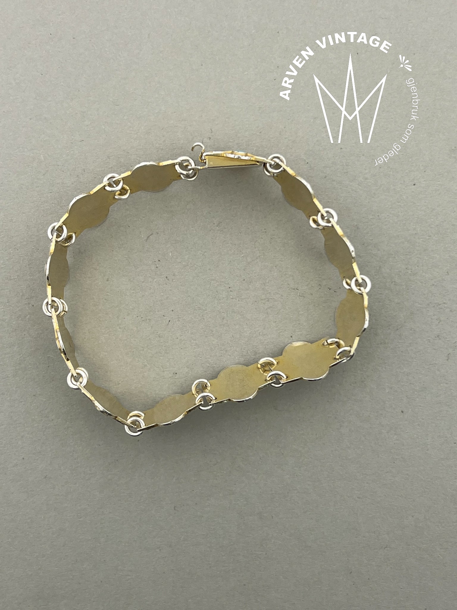 Vintage forgylt sølv emalje armbånd