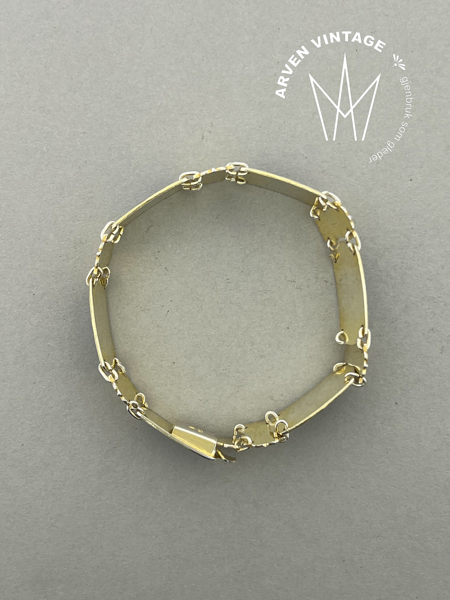Vintage forgylt sølv emalje armbånd