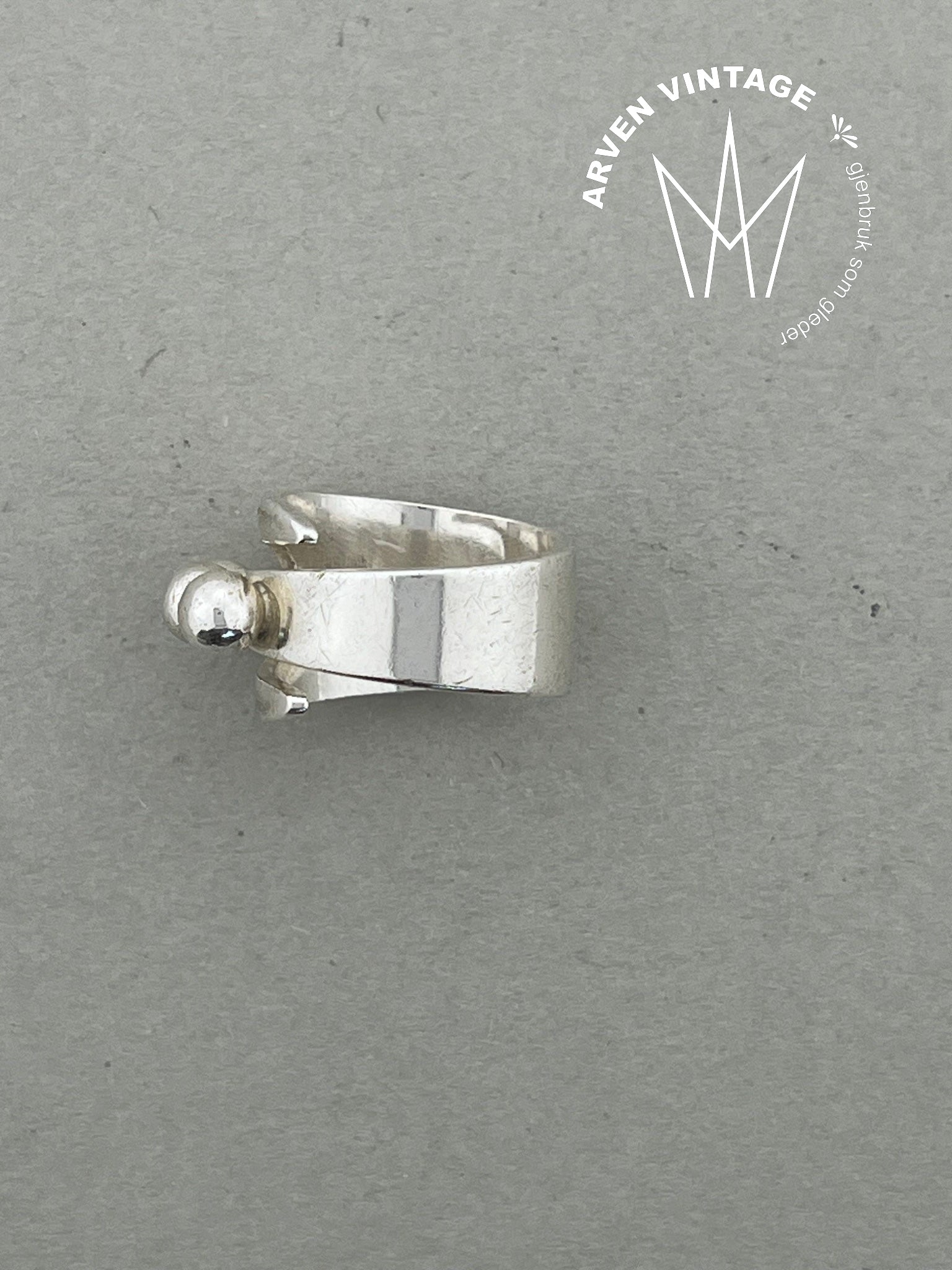 Vintage Uni D-A sølvring str. 50