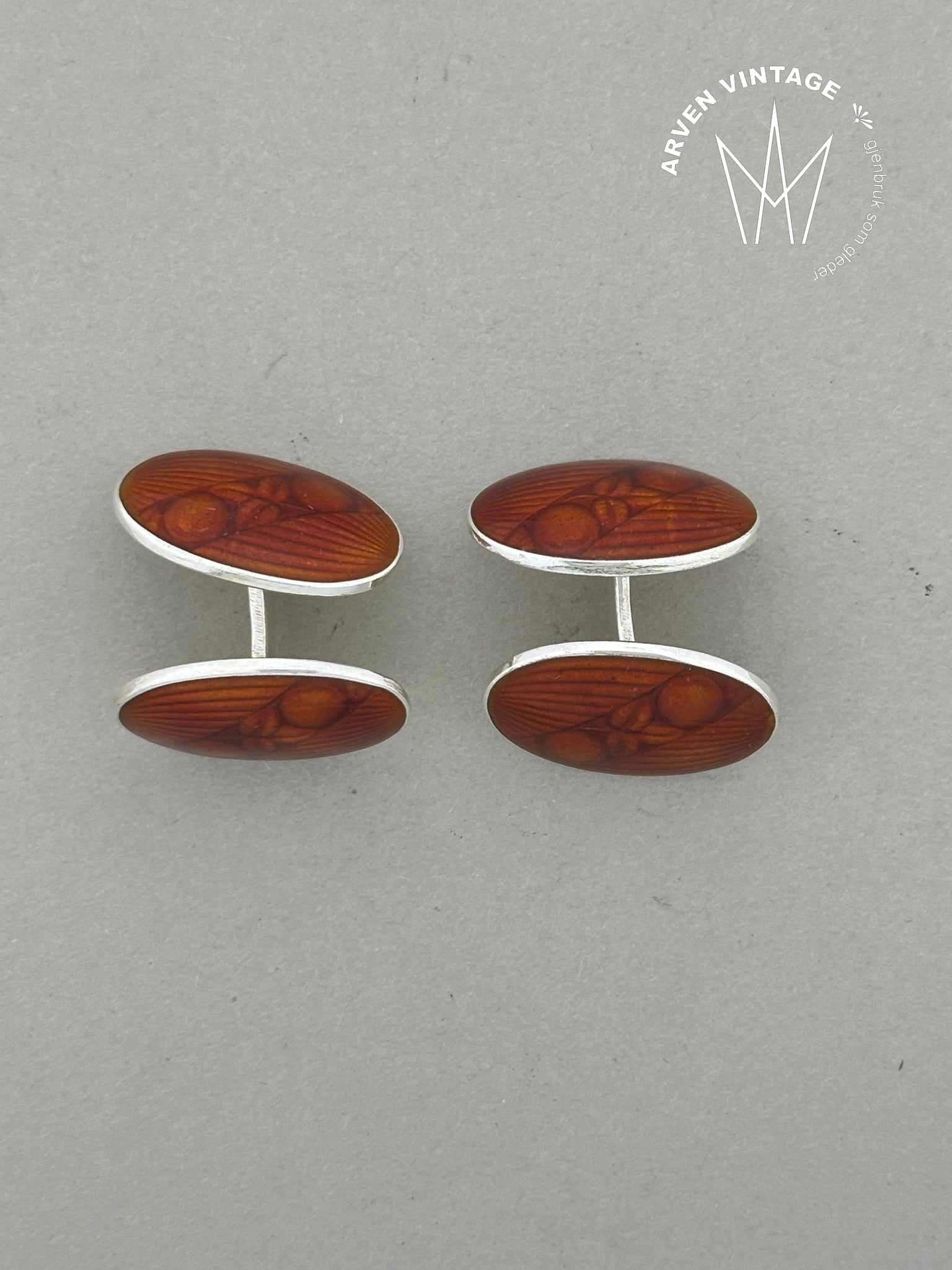 Vintage sølv emalje mansjettknapper