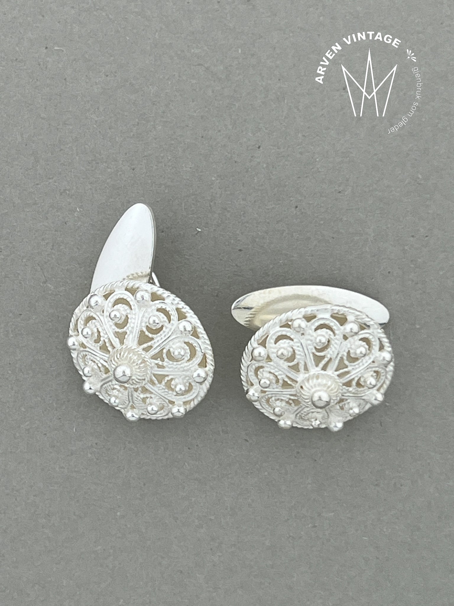 Vintage sølv mansjettknapper