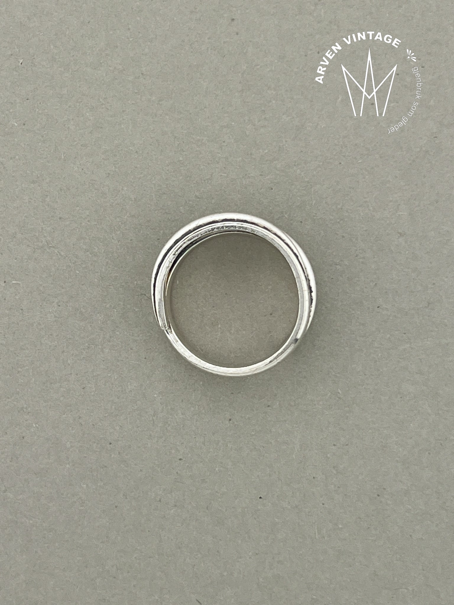 Vintage sølv D-A Saga ring str53