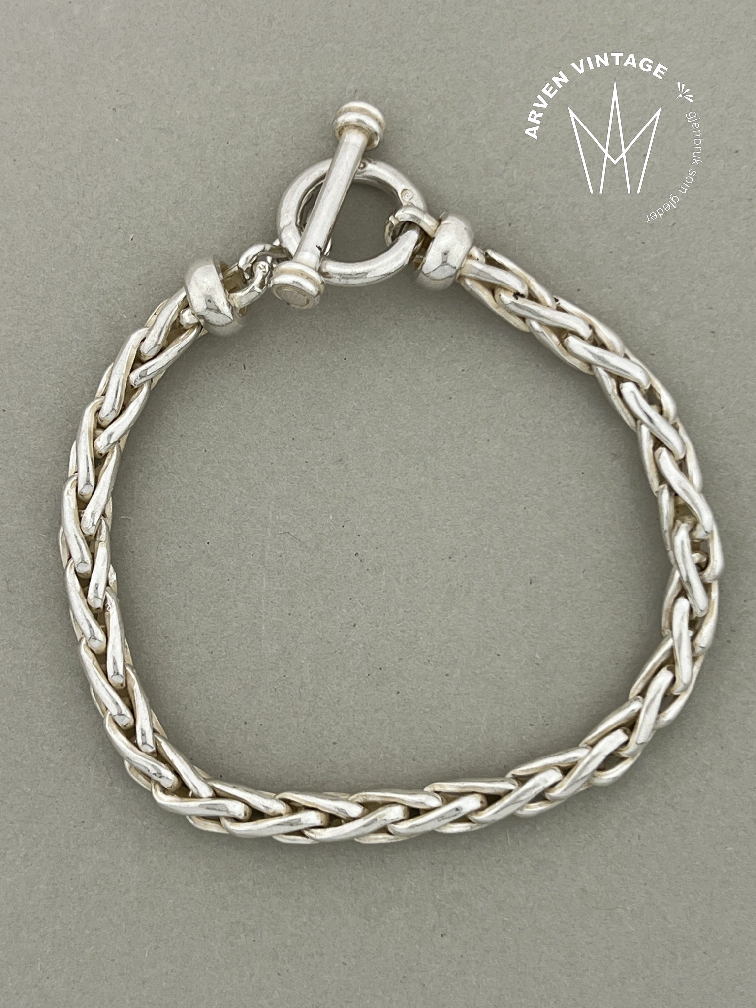 Vintage sølv armbånd 20cm